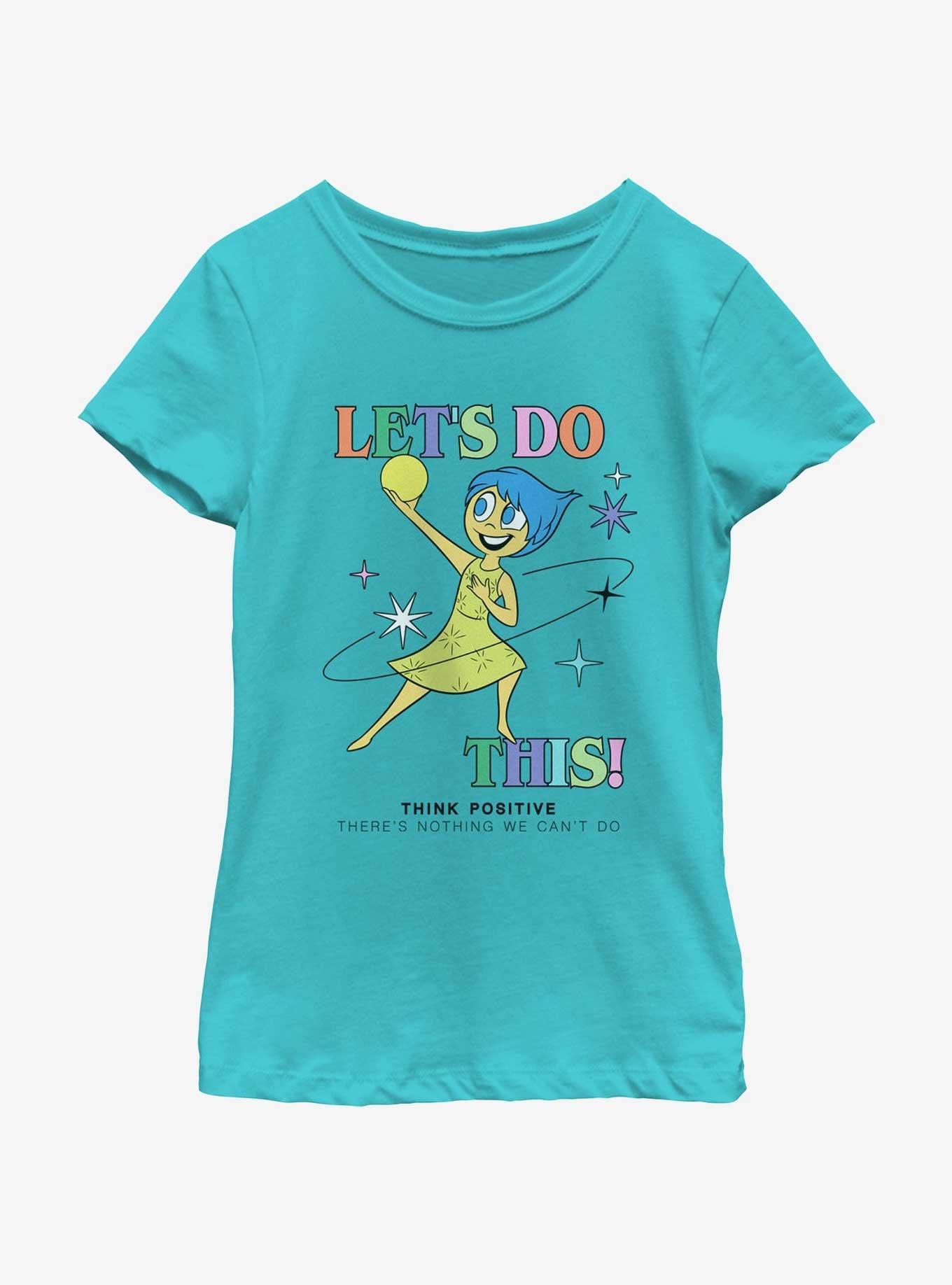 Disney Pixar Inside Out 2 Let's Do This Joy Girls Youth T-Shirt, TAHI BLUE, hi-res