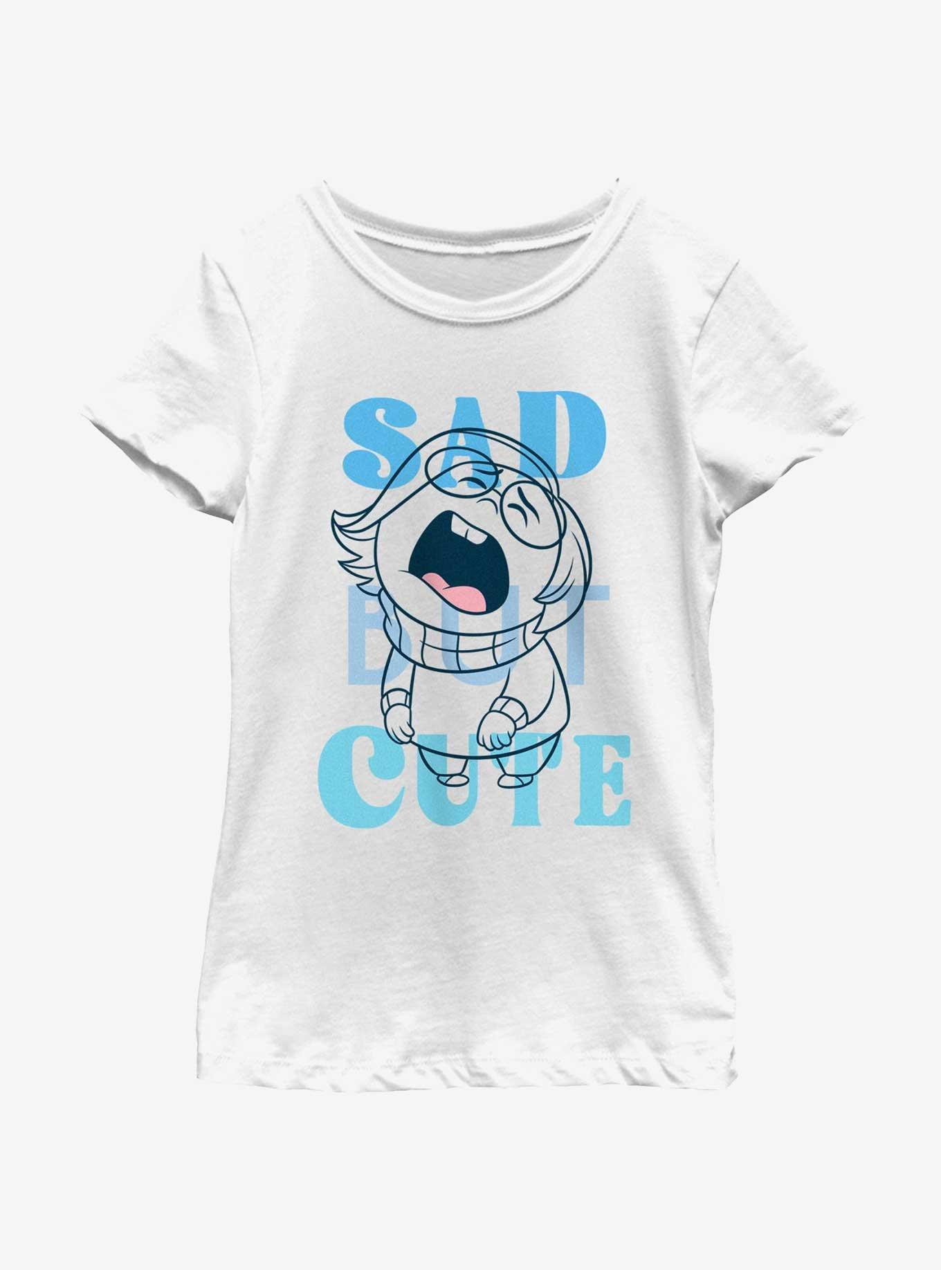 Disney Pixar Inside Out 2 Sad But Cute Girls Youth T-Shirt, WHITE, hi-res