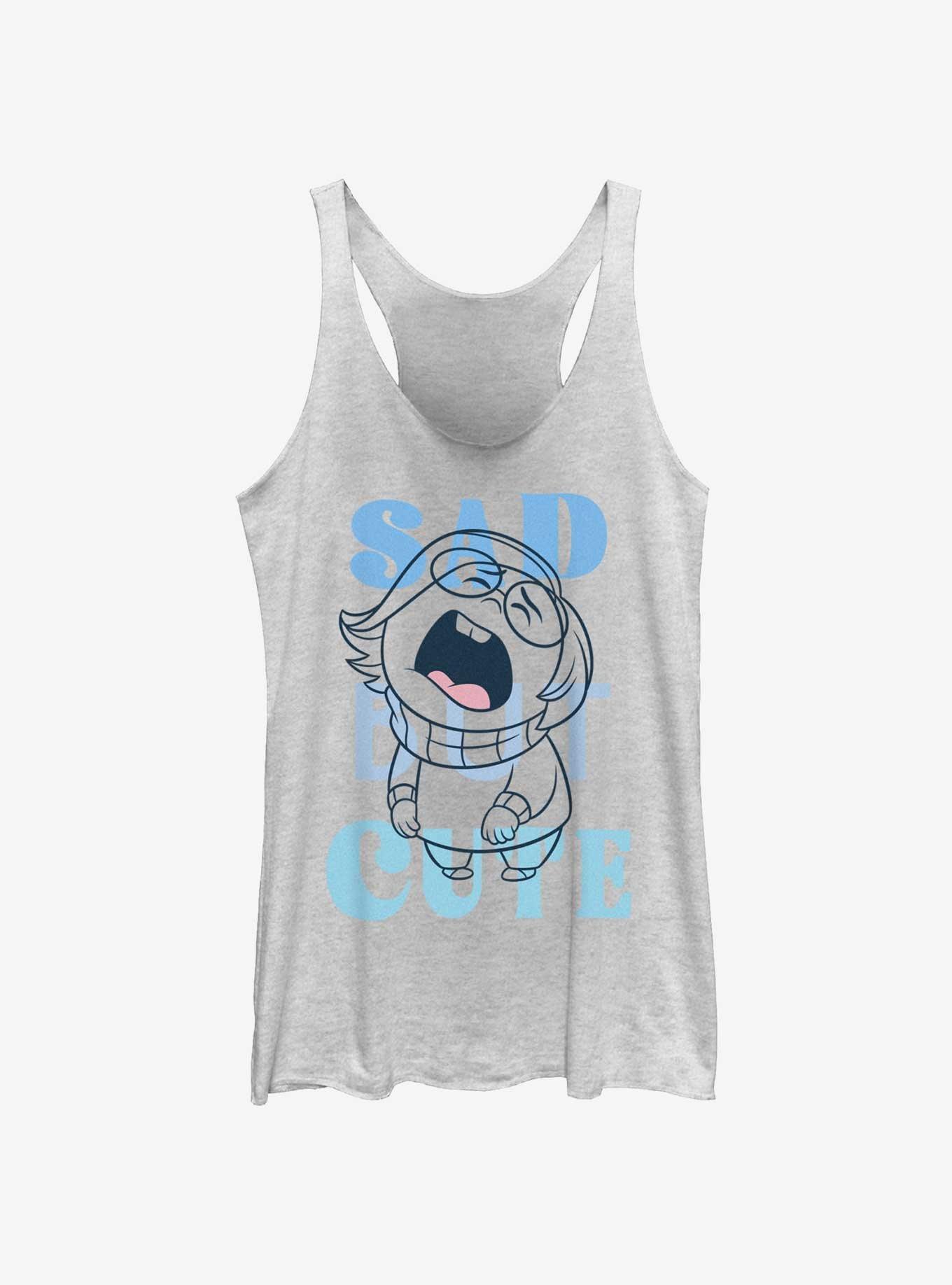 Disney Pixar Inside Out 2 Sad But Cute Womens Tank Top, WHITE HTR, hi-res