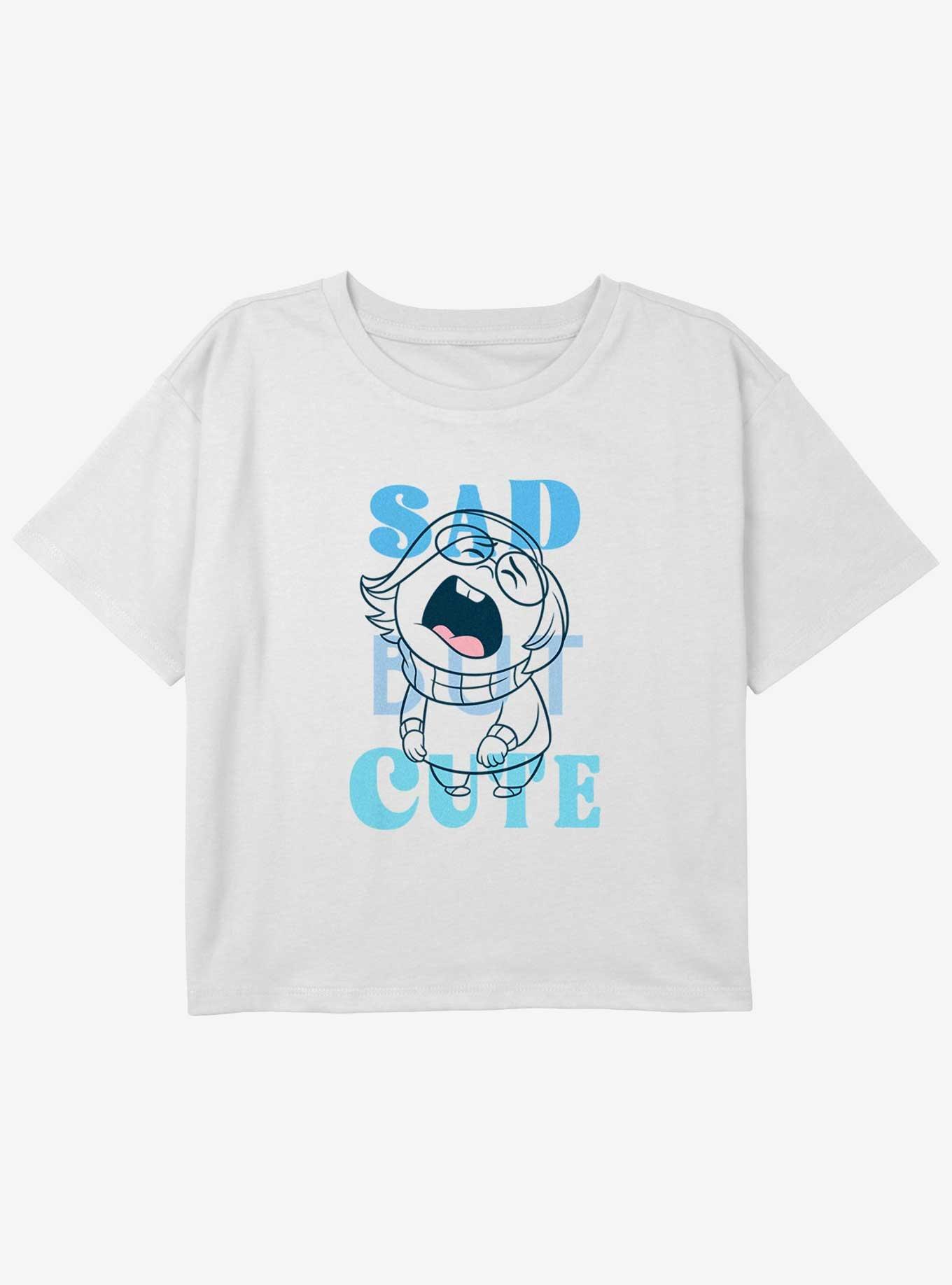 Disney Pixar Inside Out 2 Sad But Cute Girls Boxy Crop T-Shirt, , hi-res