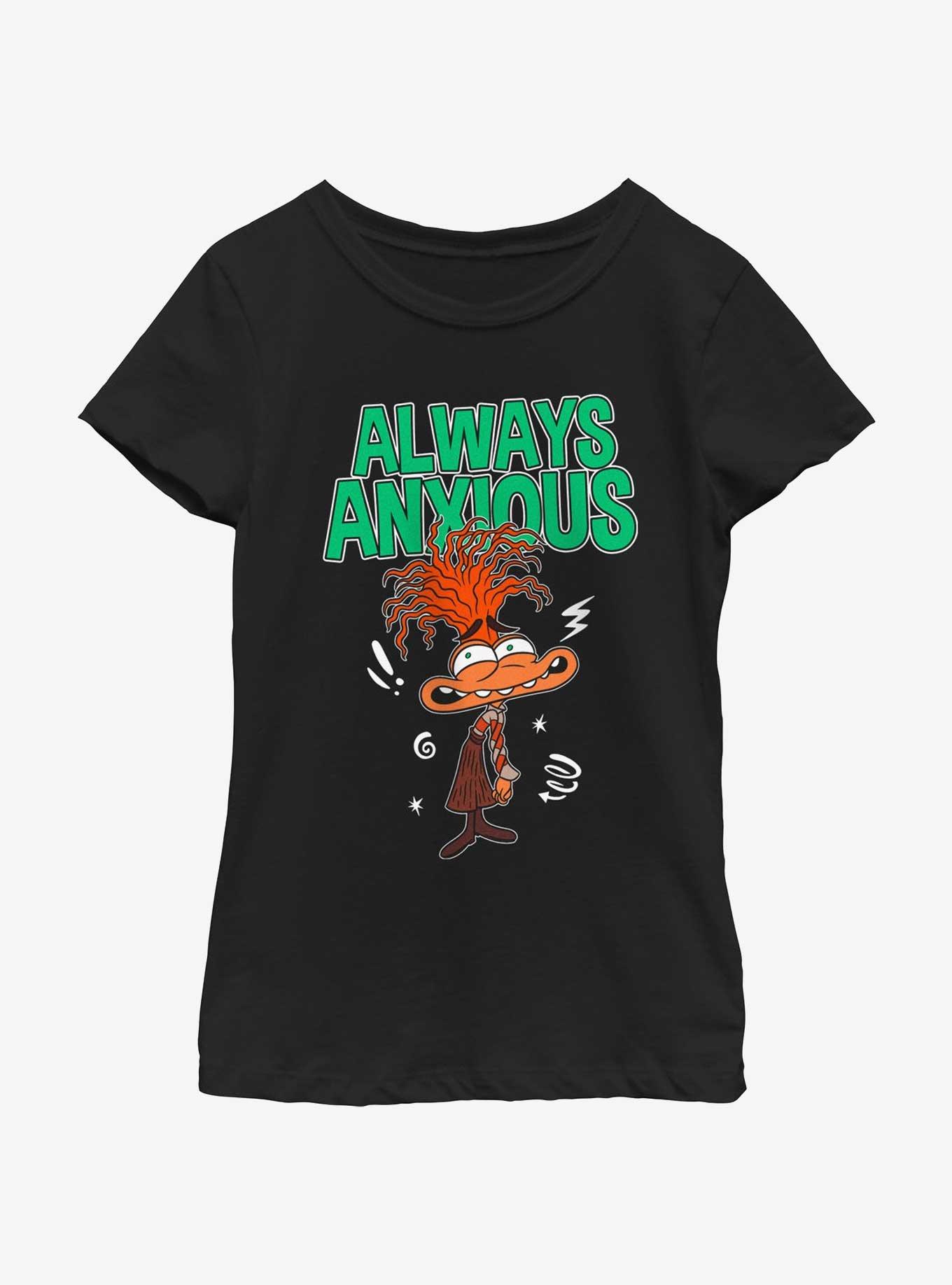 Disney Pixar Inside Out 2 Always Anxious Girls Youth T-Shirt, BLACK, hi-res