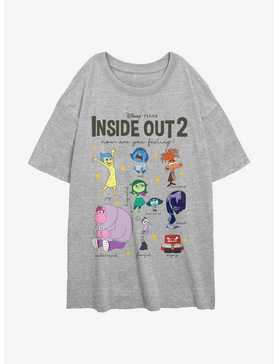 Disney Pixar Inside Out 2 Textbook Of Emotions Womens Oversized T-Shirt, , hi-res