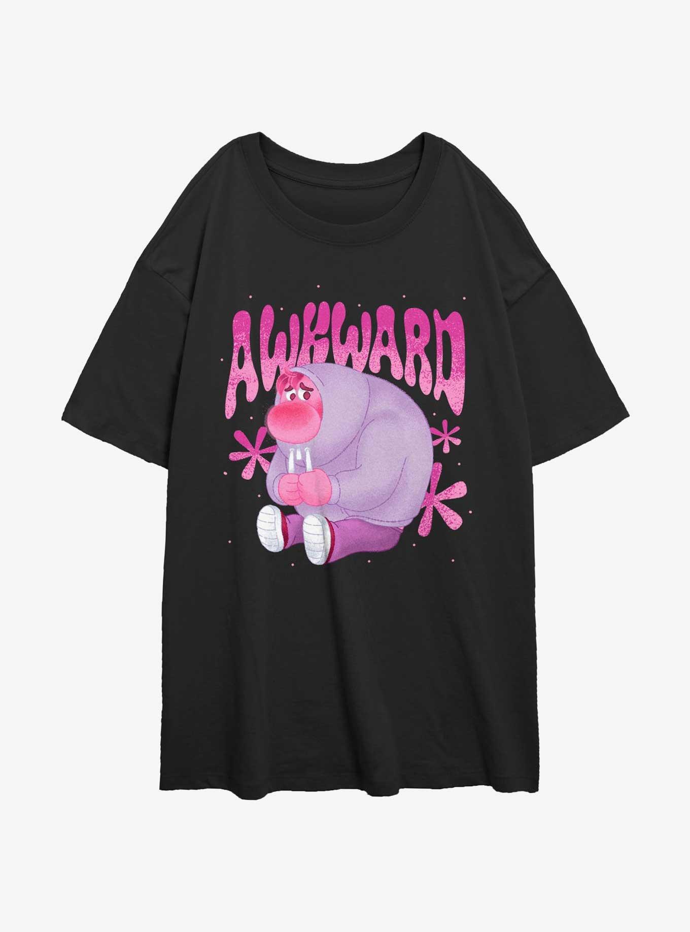 Disney Pixar Inside Out 2 Always Awkward Womens Oversized T-Shirt, BLACK, hi-res