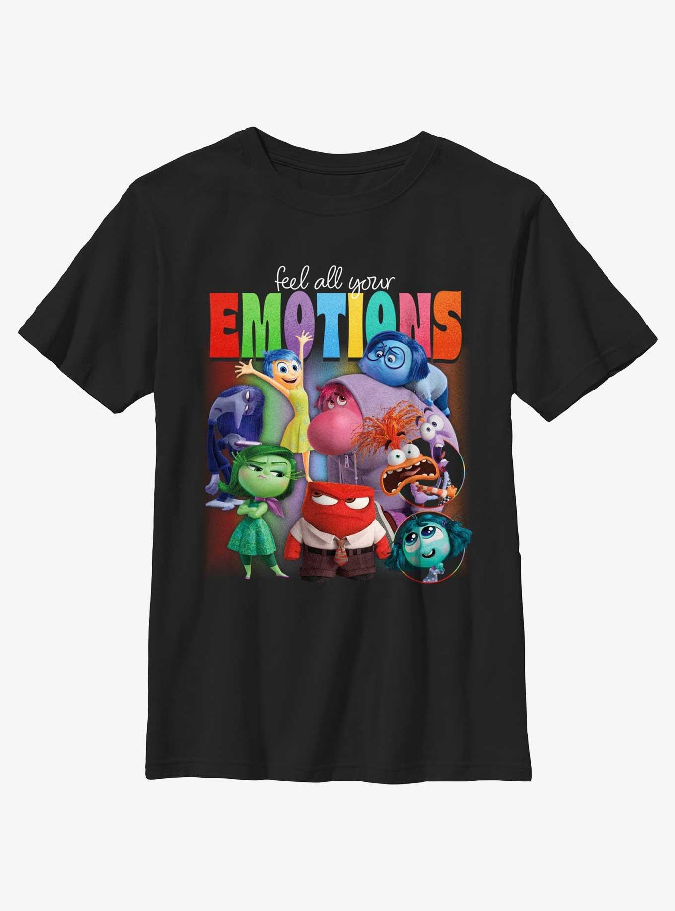 Disney Pixar Inside Out 2 Feel Your Emotions Youth T-Shirt, BLACK, hi-res