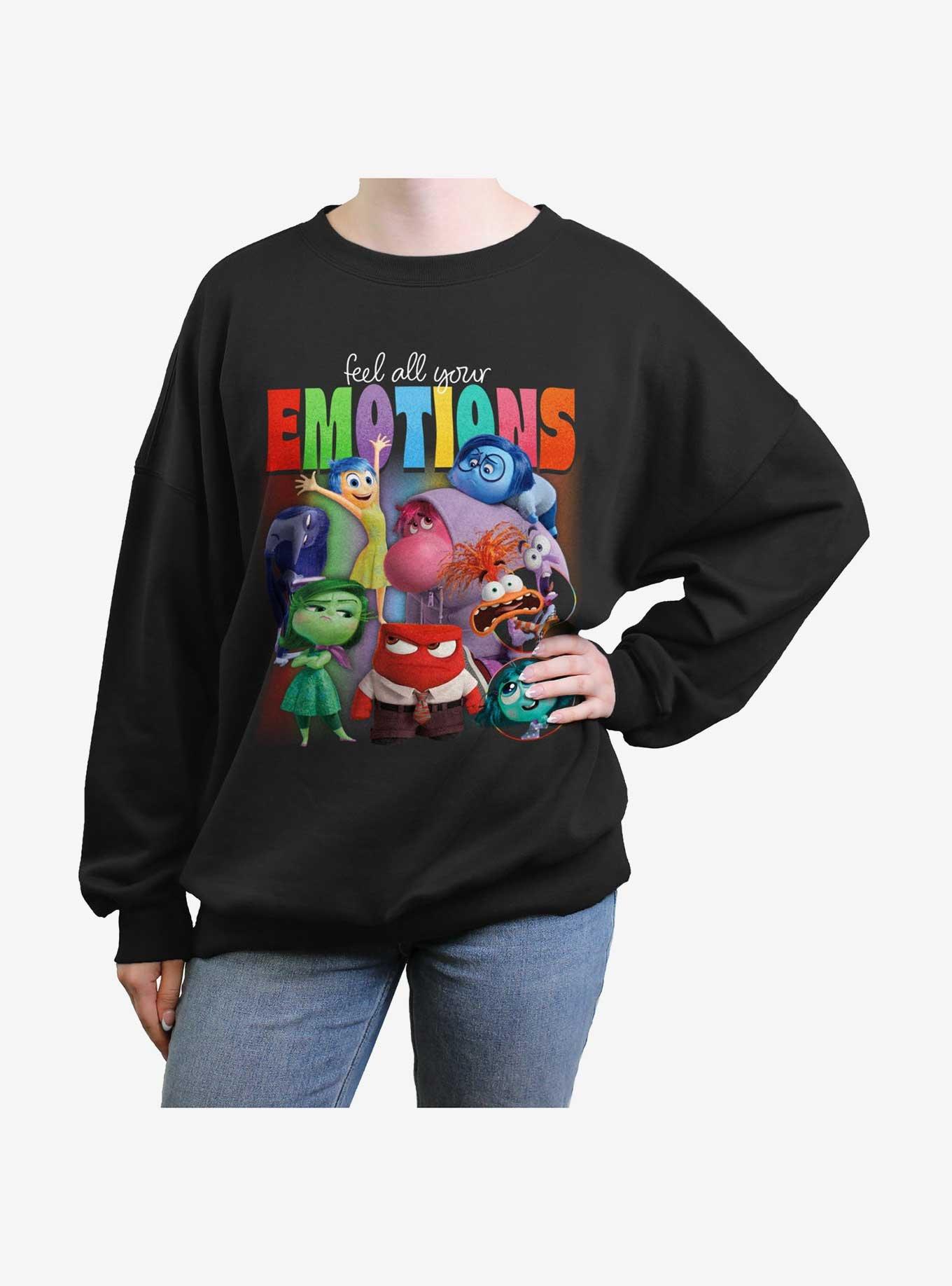 Disney Pixar Inside Out 2 Feel Your Emotions Womens Oversized Sweatshirt, , hi-res
