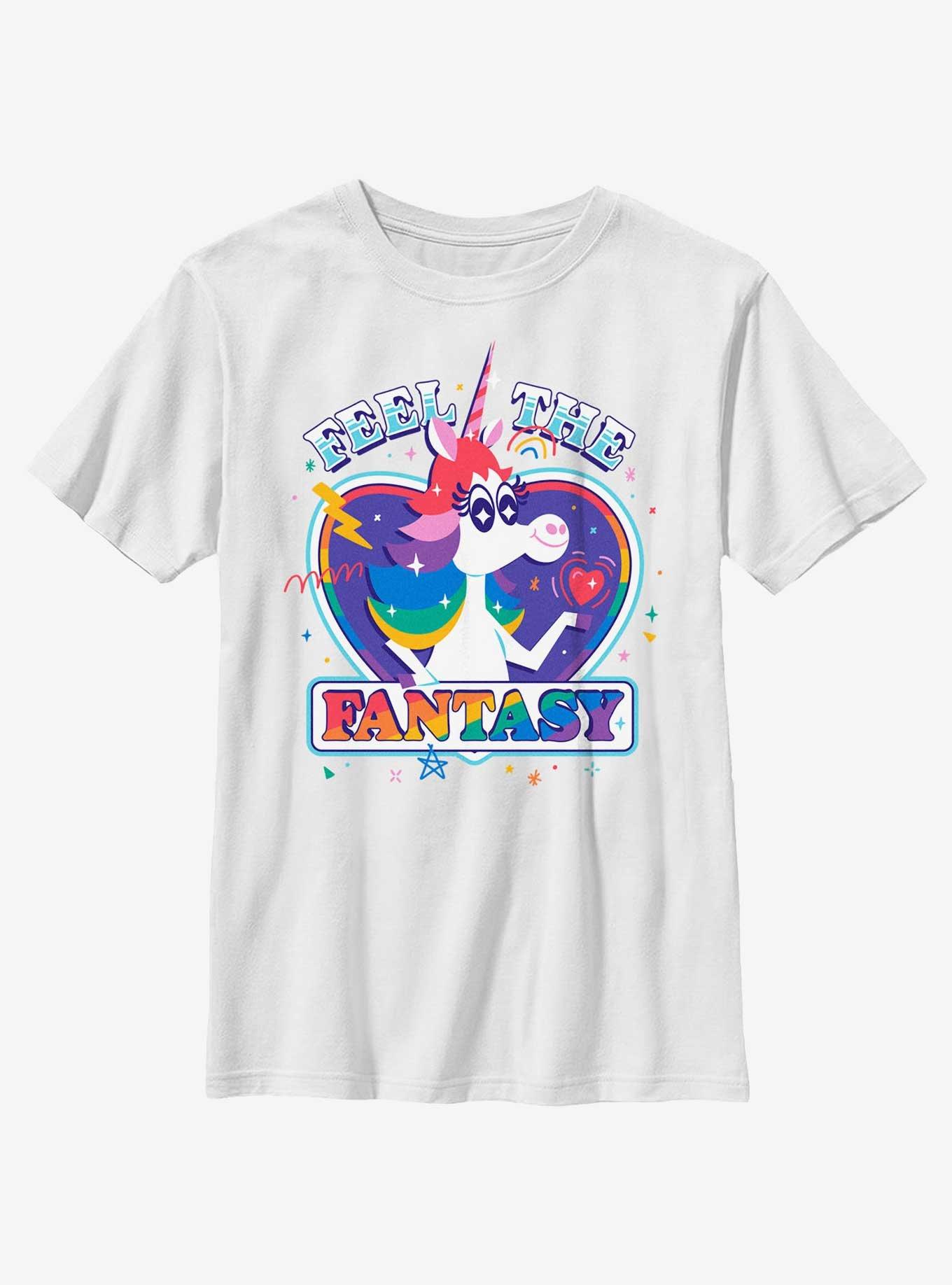 Disney Pixar Inside Out 2 Feel The Fantasy Unicorn Youth T-Shirt, WHITE, hi-res