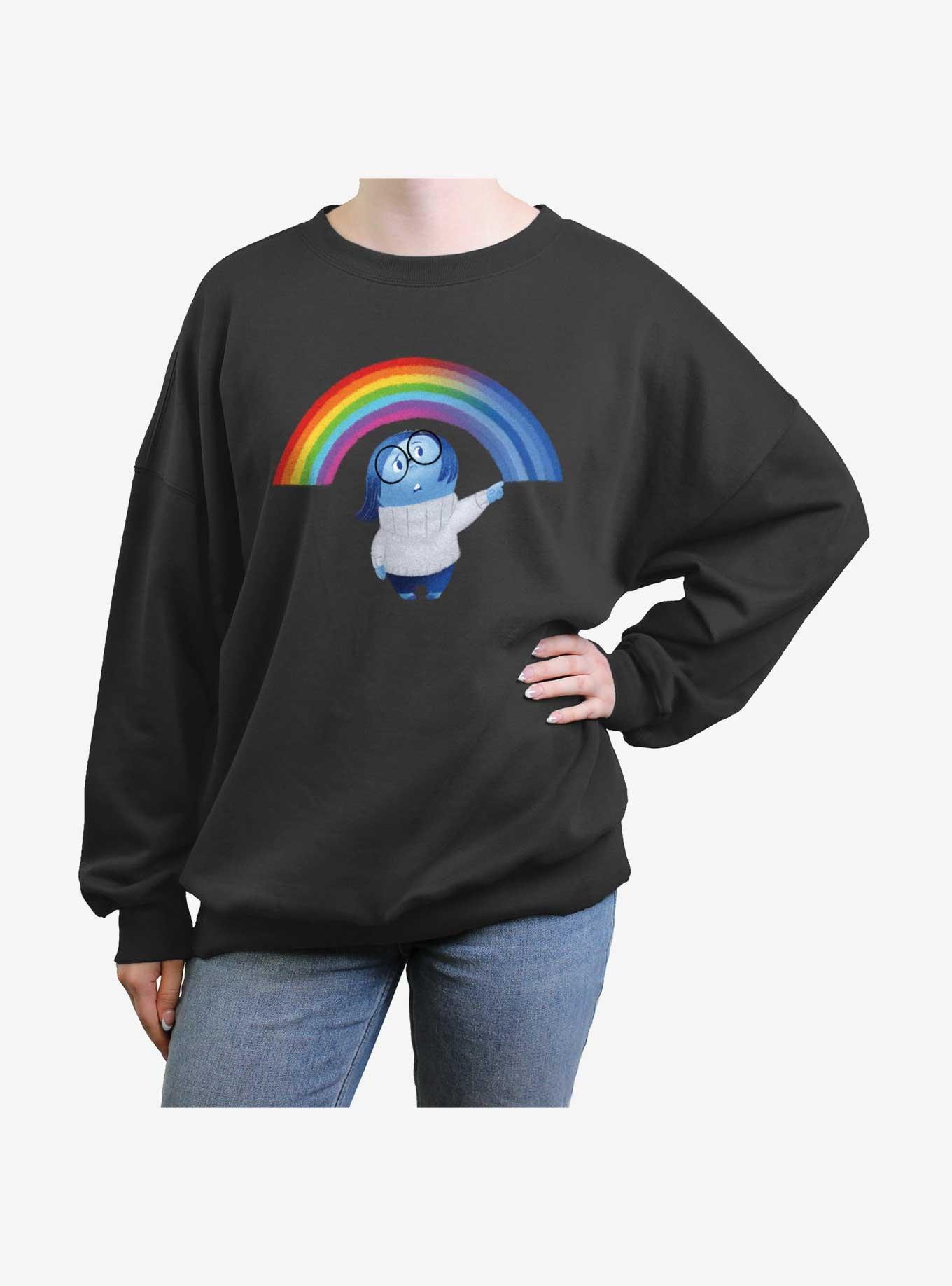 Disney Pixar Inside Out 2 Sadness Cheer Up Womens Oversized Sweatshirt, CHARCOAL, hi-res