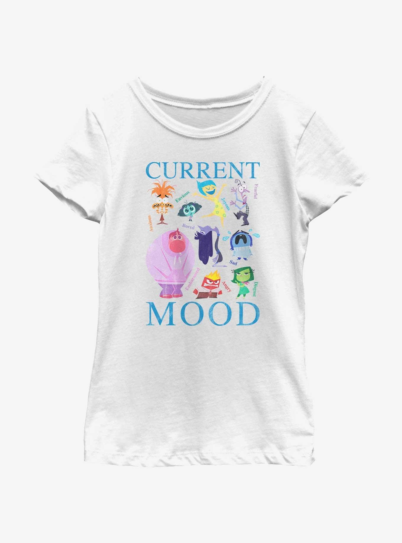 Disney Pixar Inside Out 2 Current Mood Girls Youth T-Shirt, WHITE, hi-res