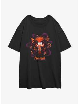 Disney Pixar Inside Out 2 Anxiety I Am Fine Womens Oversized T-Shirt, , hi-res