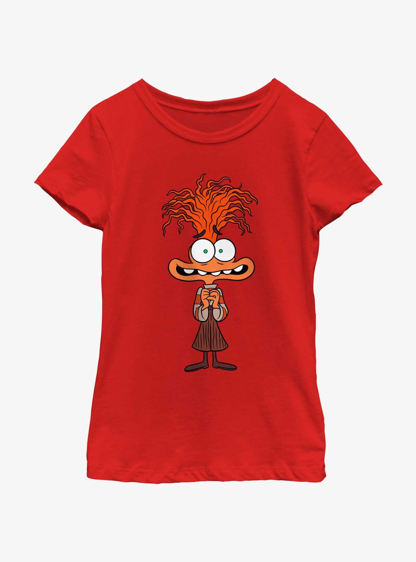 Disney Pixar Inside Out 2 Anxious Anxiety Girls Youth T-Shirt, RED, hi-res