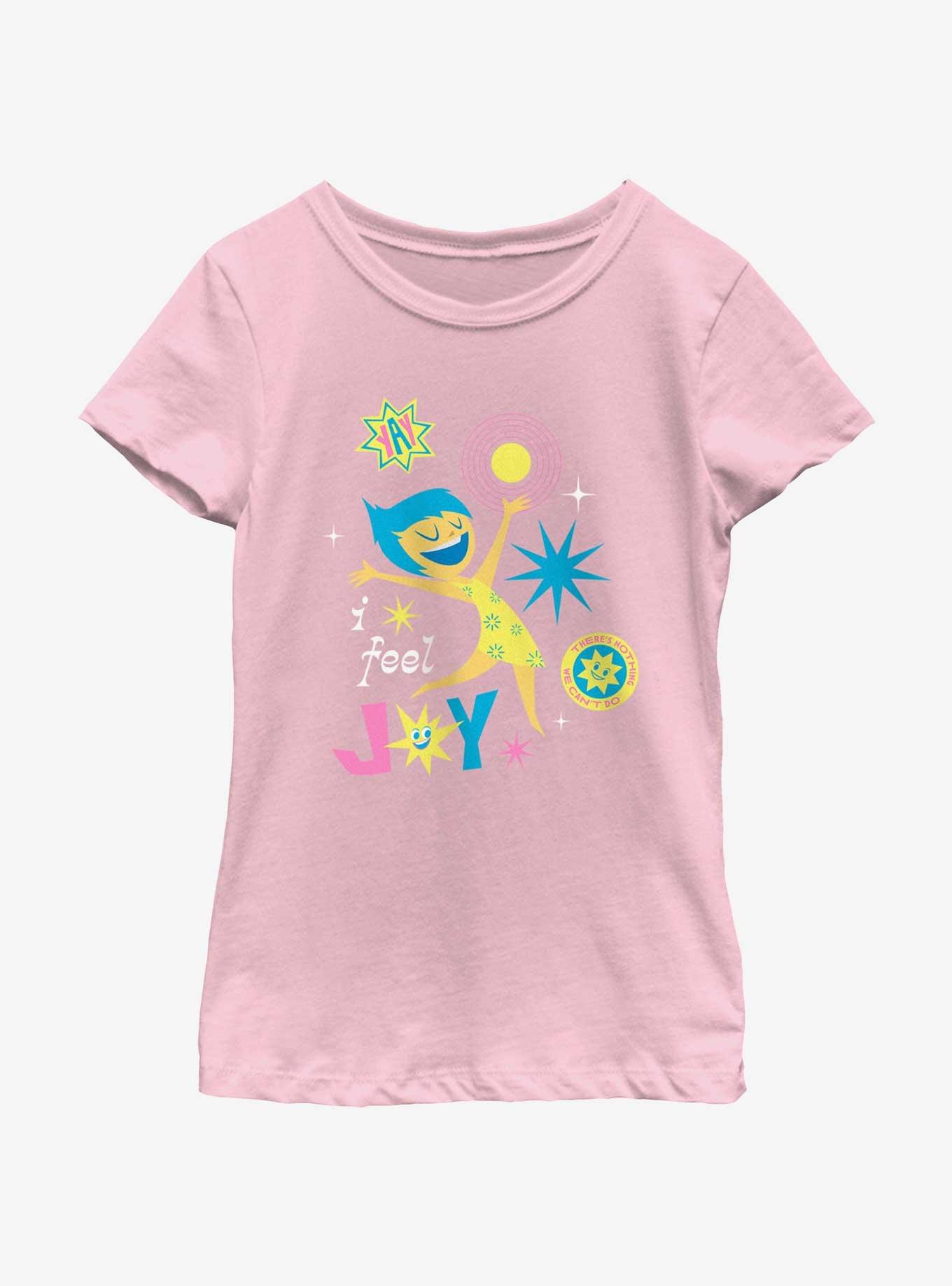 Disney Pixar Inside Out 2 I Feel Joy Girls Youth T-Shirt, PINK, hi-res