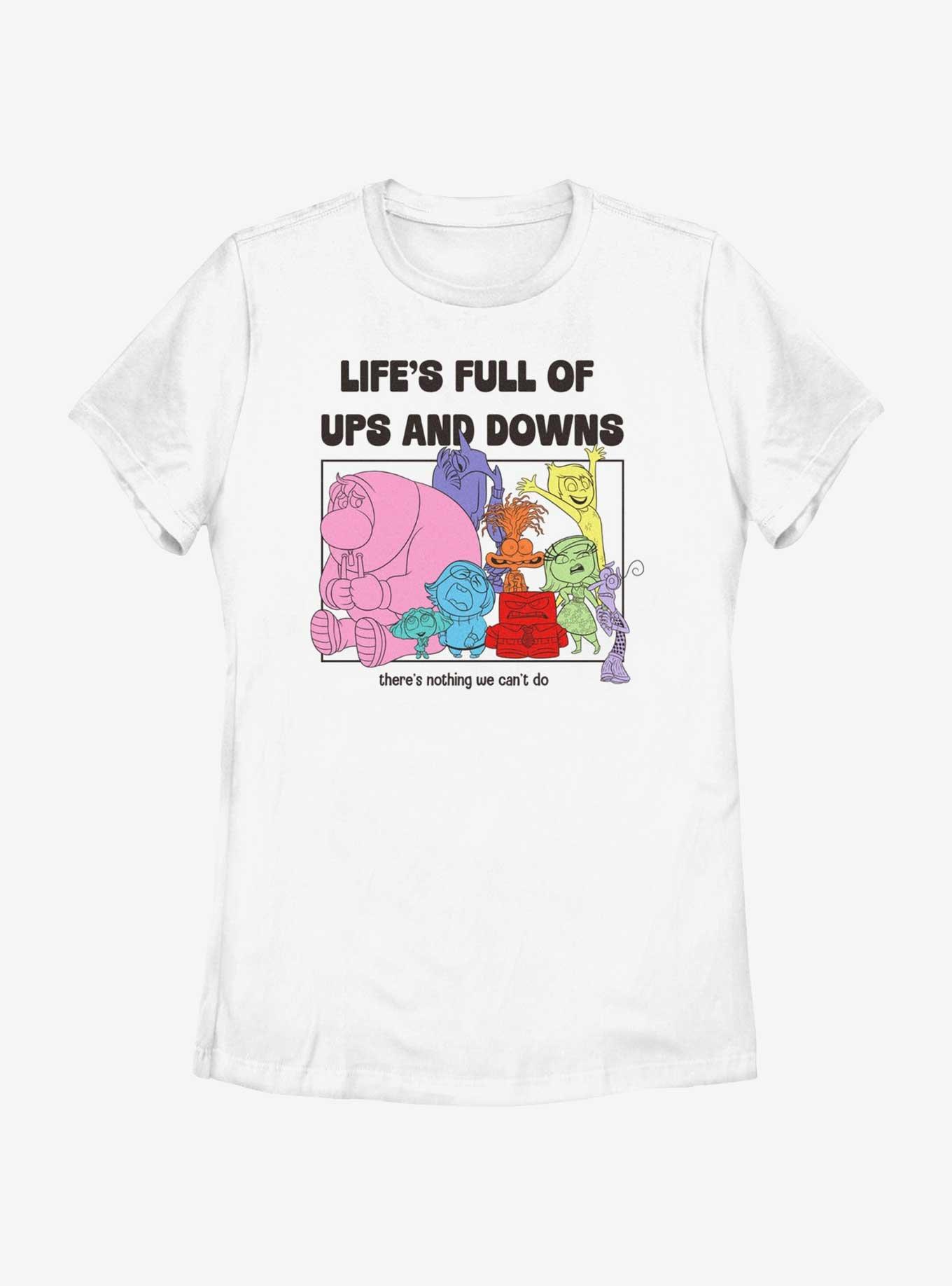 Disney Pixar Inside Out 2 Life's Full Of Ups And Downs Womens T-Shirt, WHITE, hi-res