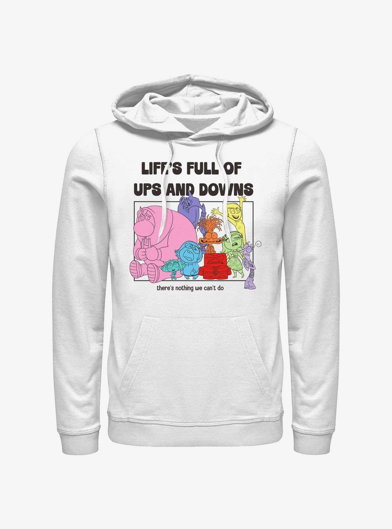 Disney Pixar Inside Out 2 Life's Full Of Ups And Downs Hoodie, WHITE, hi-res