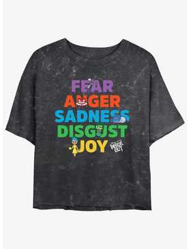 Disney Pixar Inside Out 2 All The Emotions Womens Mineral Wash Crop T-Shirt, , hi-res