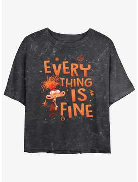 Disney Pixar Inside Out 2 This Is Fine Womens Mineral Wash Crop T-Shirt, , hi-res