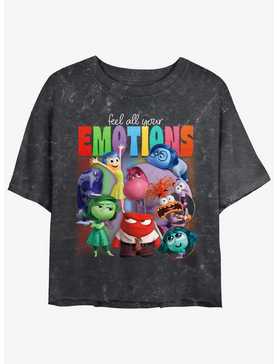 Disney Pixar Inside Out 2 Feel Your Emotions Womens Mineral Wash Crop T-Shirt, , hi-res