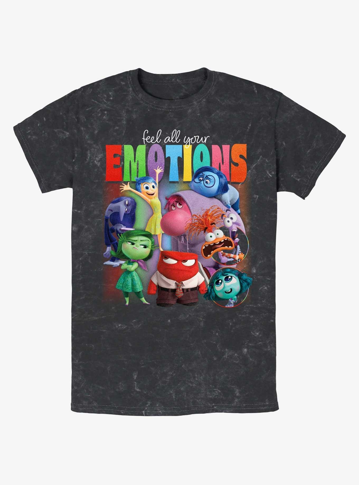 Disney Pixar Inside Out 2 Feel Your Emotions Mineral Wash T-Shirt, BLACK, hi-res
