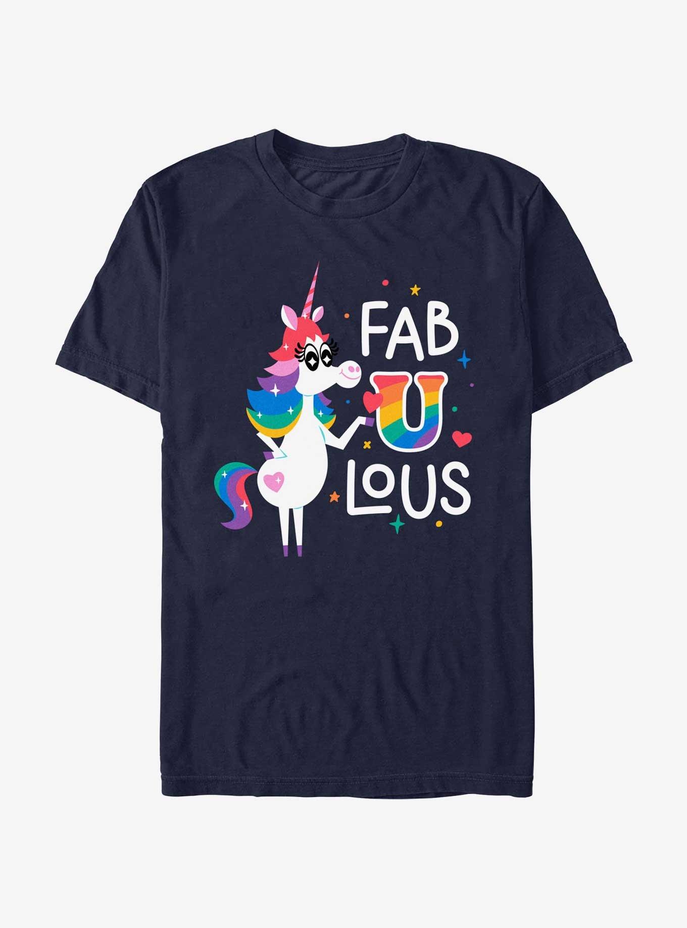 Disney Pixar Inside Out 2 Unicorn Fabulous Rainbow T-Shirt, NAVY, hi-res