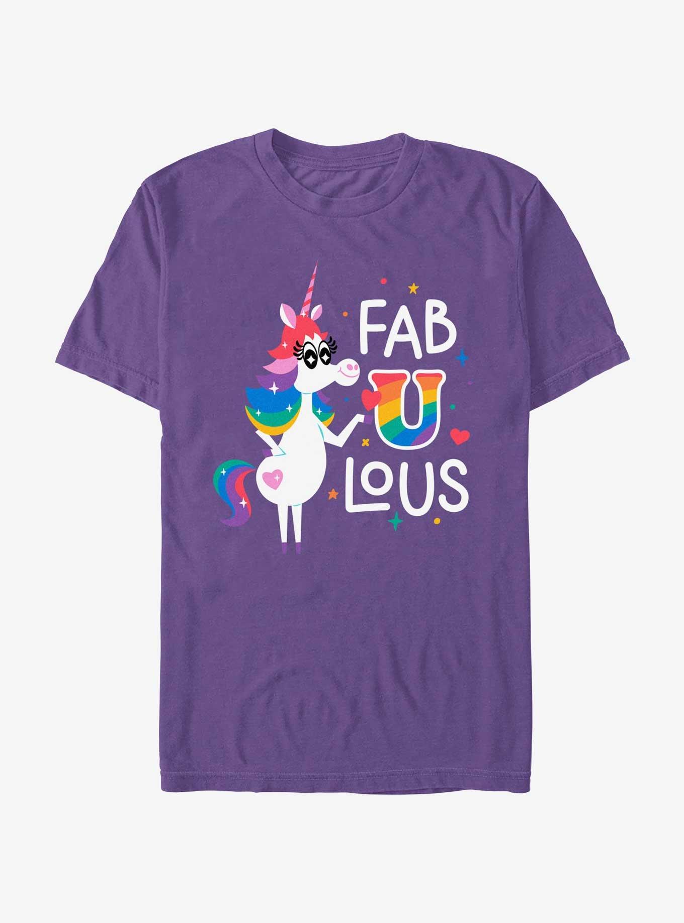 Disney Pixar Inside Out 2 Unicorn Fabulous Rainbow T-Shirt, PURPLE, hi-res