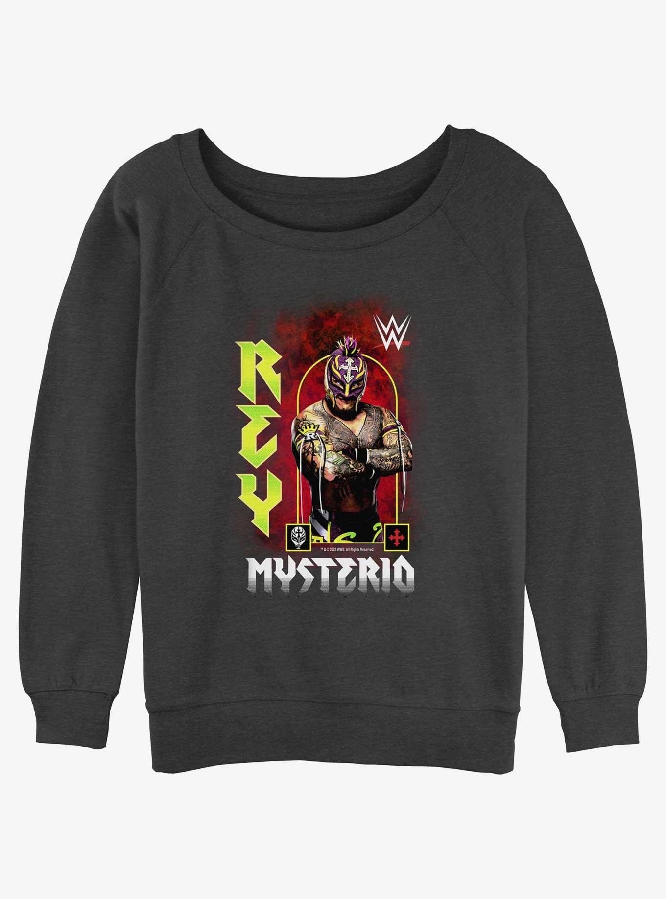 WWE Rey Mysterio Womens Slouchy Sweatshirt, CHAR HTR, hi-res