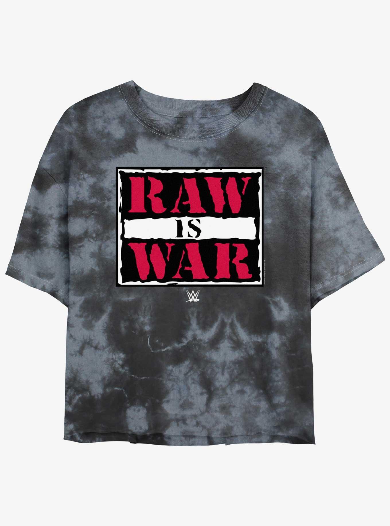 WWE Raw Is War Tie Dye Crop Girls T-Shirt, BLKCHAR, hi-res