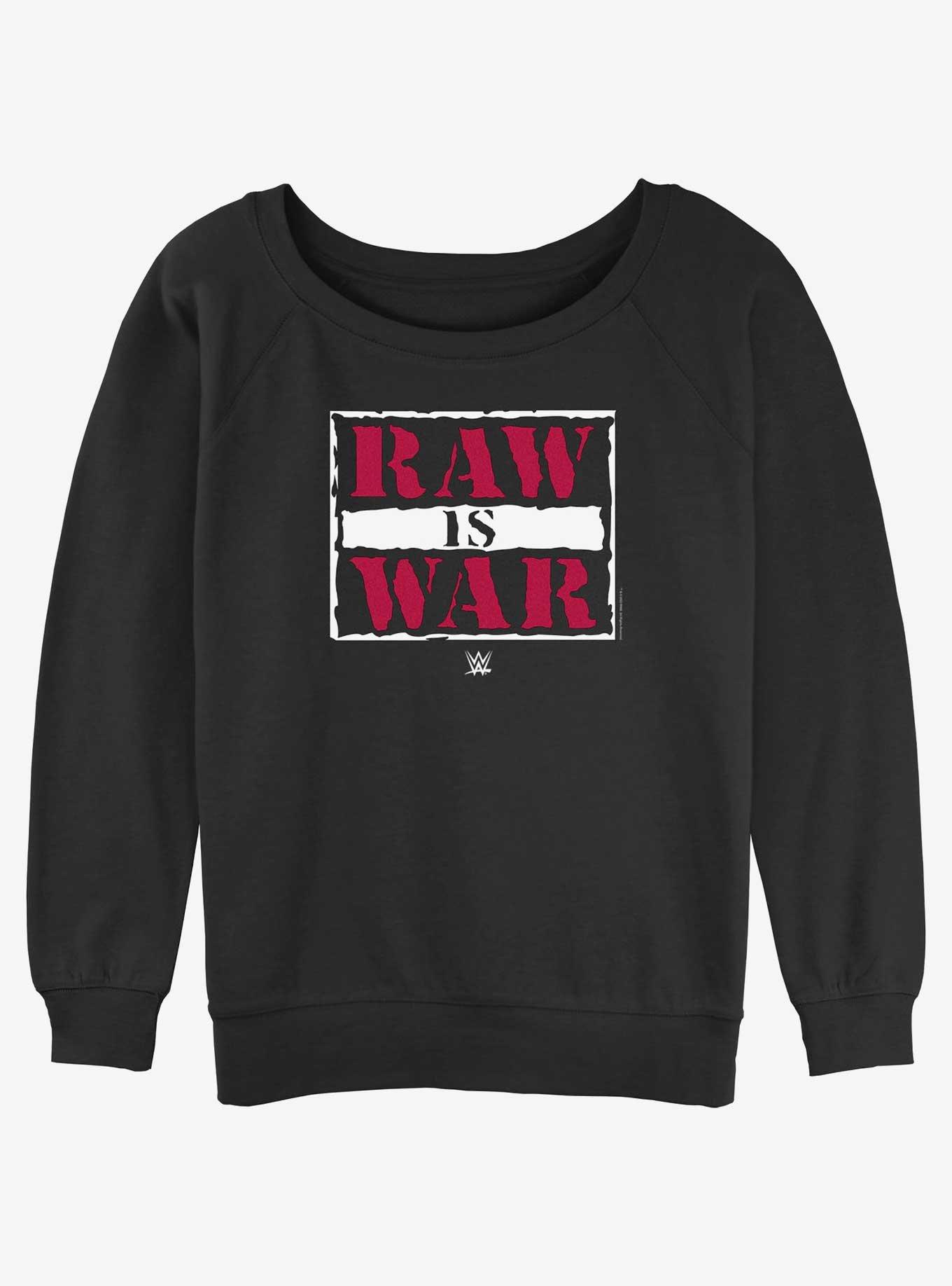 WWE Raw Is War Womens Slouchy Sweatshirt, BLACK, hi-res