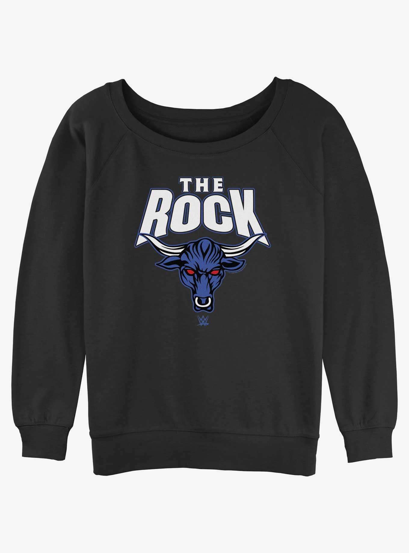 WWE The Rock Logo Womens Slouchy Sweatshirt, , hi-res