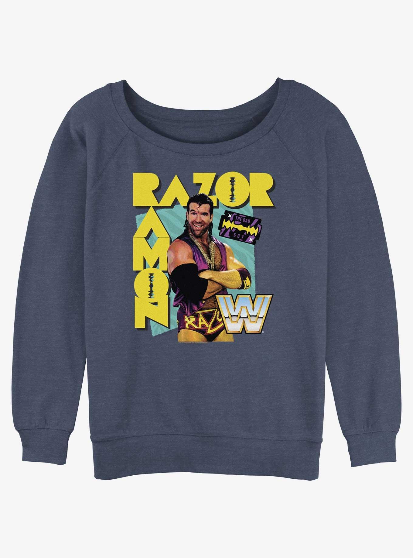 WWE Razor Ramon Hype Womens Slouchy Sweatshirt, BLUEHTR, hi-res