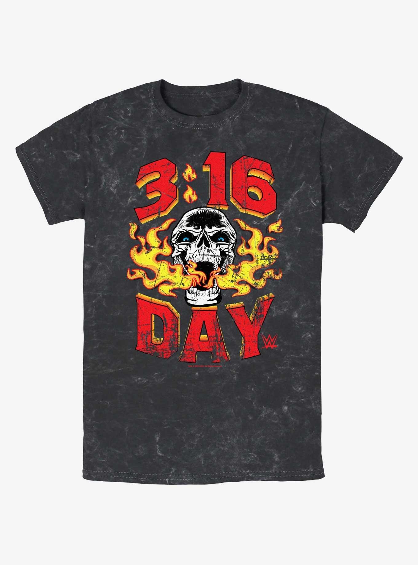 WWE 3:16 Day Stone Cold Steve Austin Mineral Wash T-Shirt, BLACK, hi-res