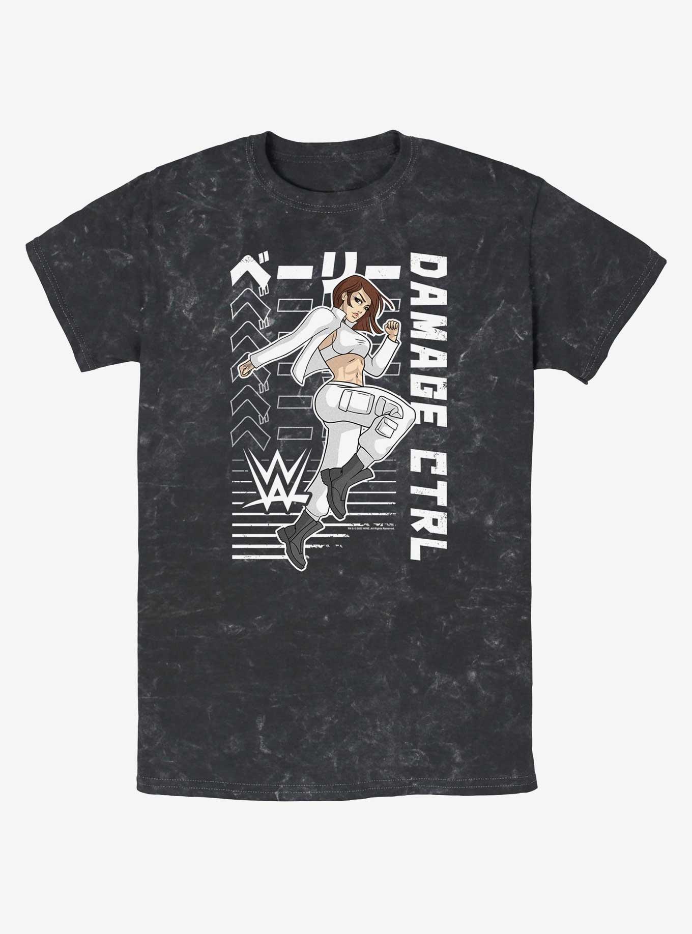 WWE Damage CTRL Bayley Kanji Action Anime Portrait Mineral Wash T-Shirt, BLACK, hi-res