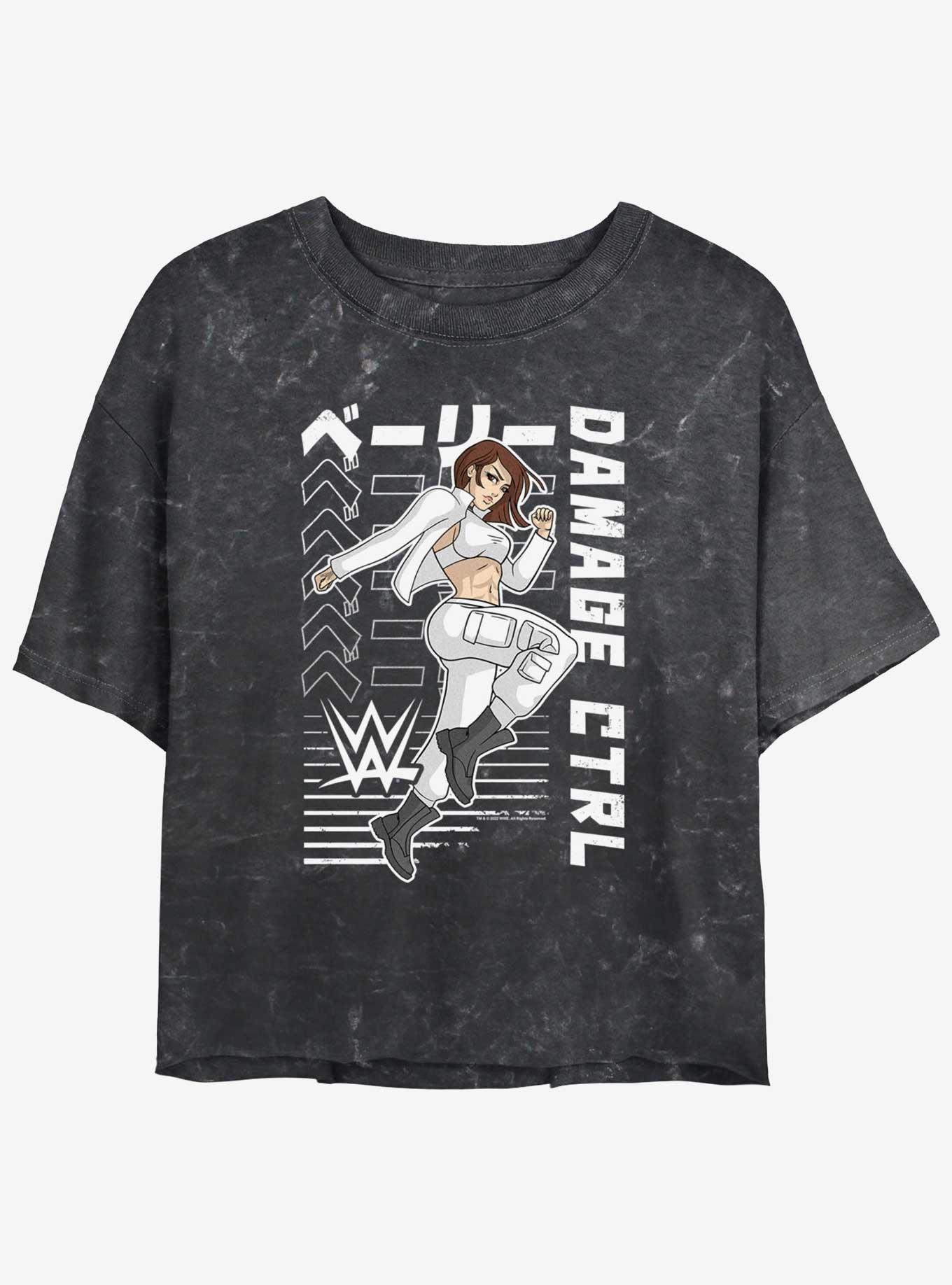 WWE Damage CTRL Bayley Kanji Action Anime Portrait Mineral Wash Womens Crop T-Shirt, , hi-res