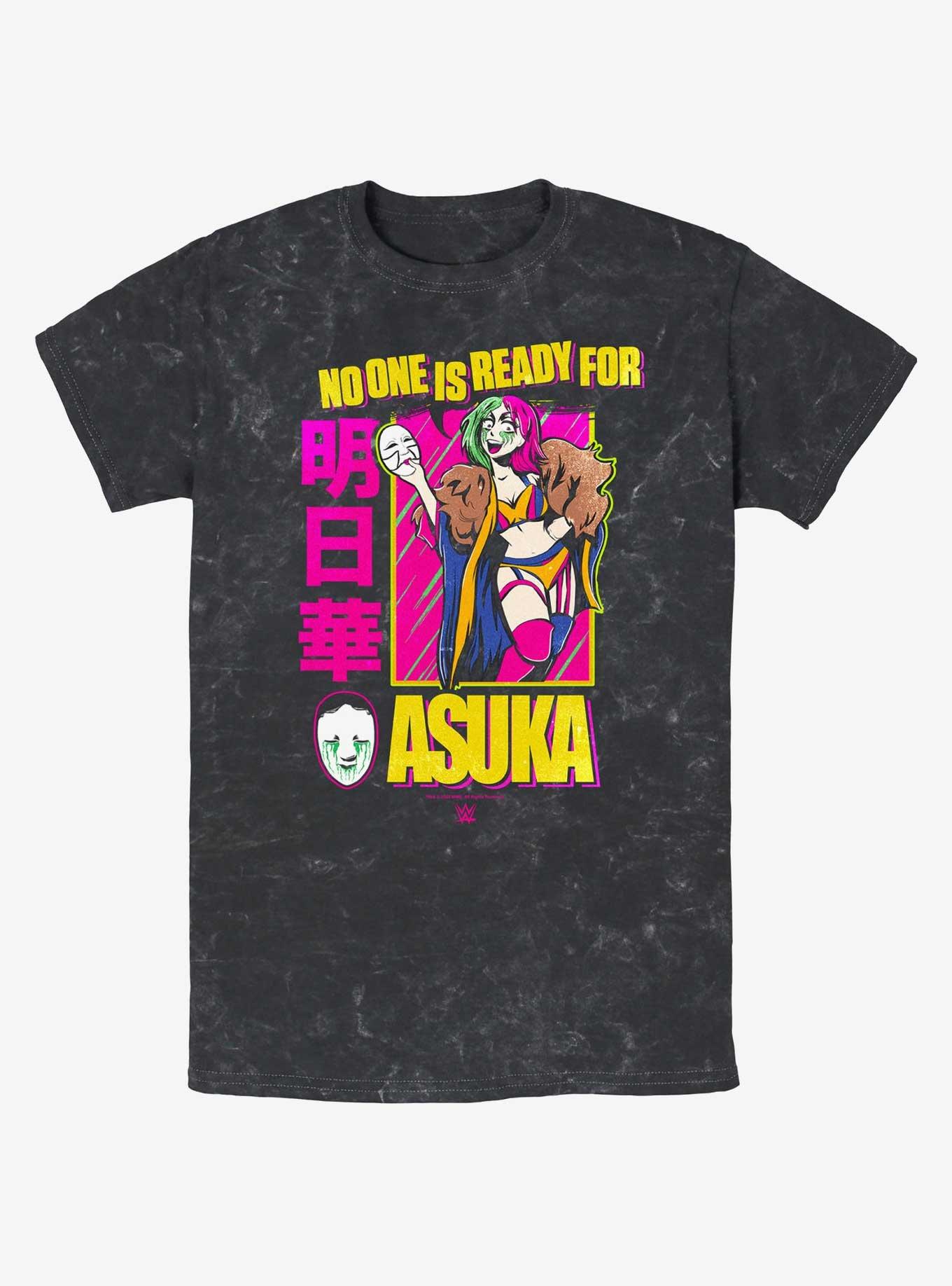 WWE No One Is Ready For Asuka Mineral Wash T-Shirt, BLACK, hi-res