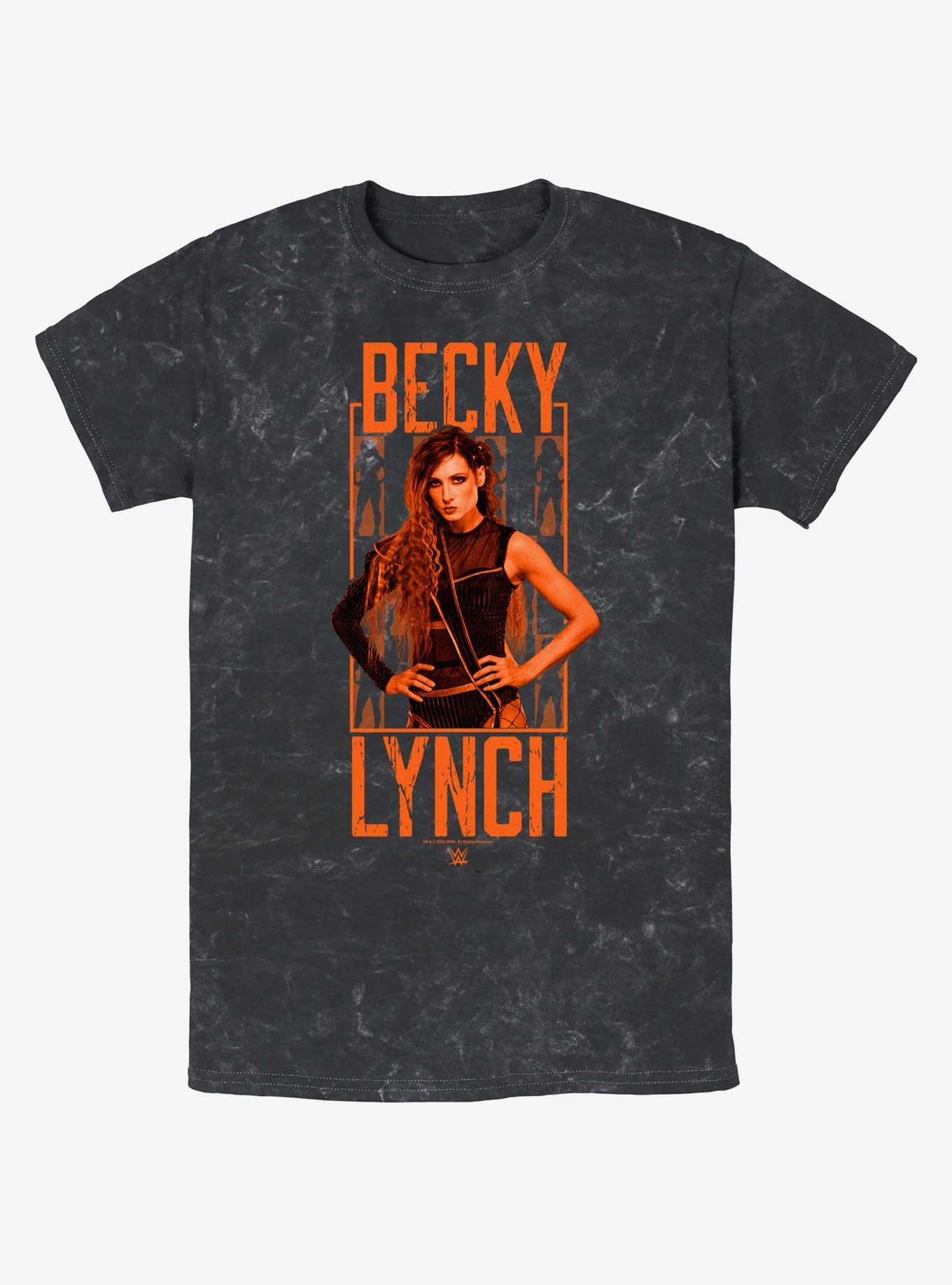 WWE Becky Lynch Portrait Logo Mineral Wash T-Shirt, , hi-res