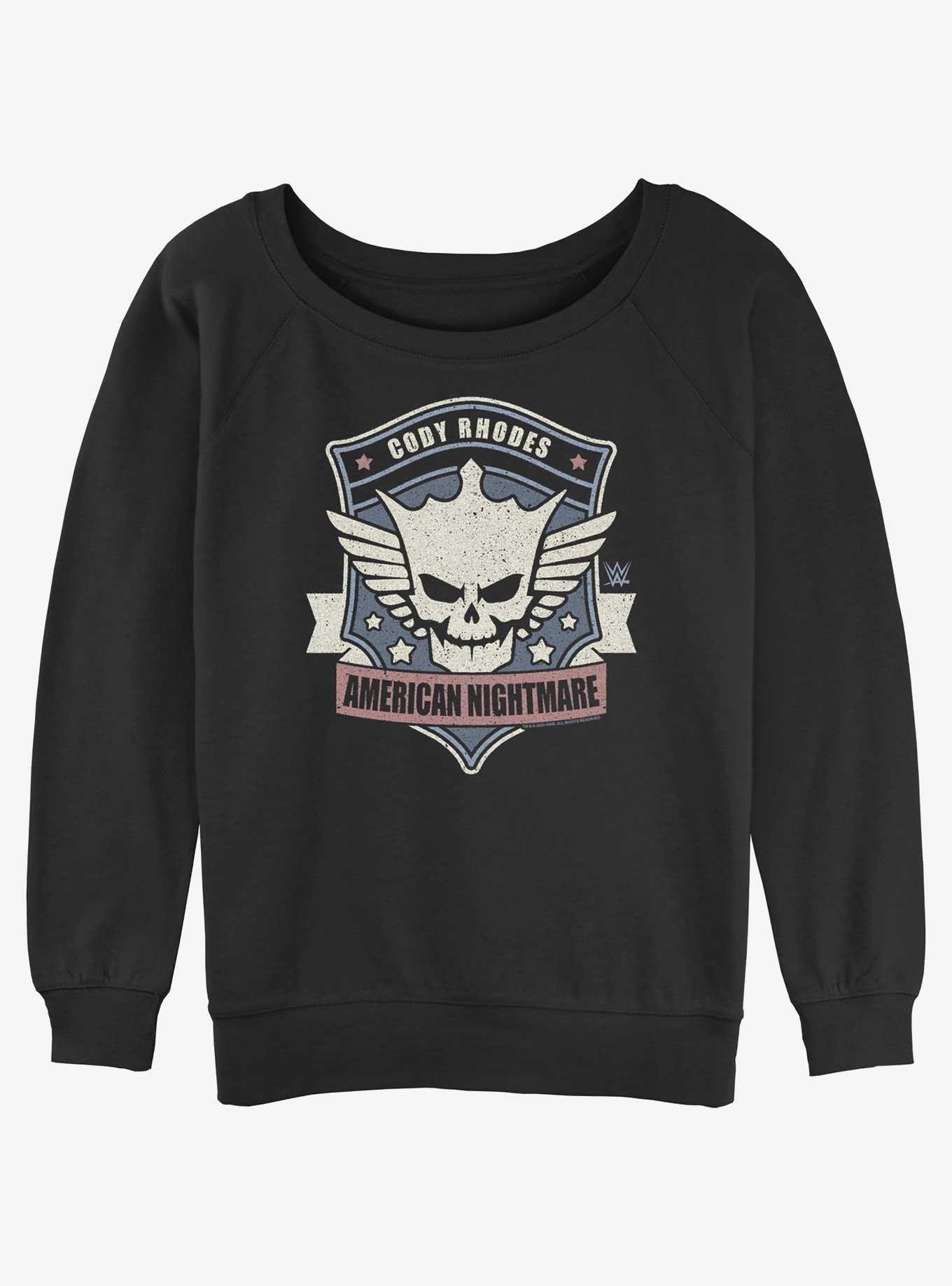 WWE American Nightmare Cody Rhodes Crest Womens Slouchy Sweatshirt, , hi-res