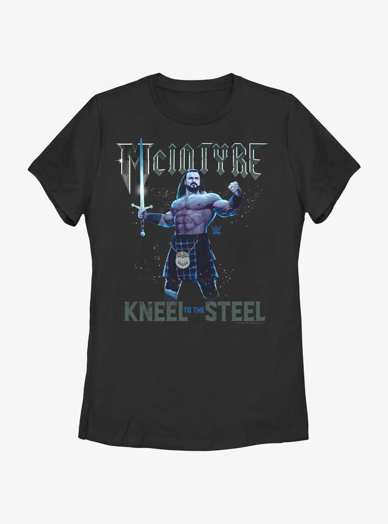 WWE Drew McIntyre Kneel To The Steel Womens T-Shirt, BLACK, hi-res