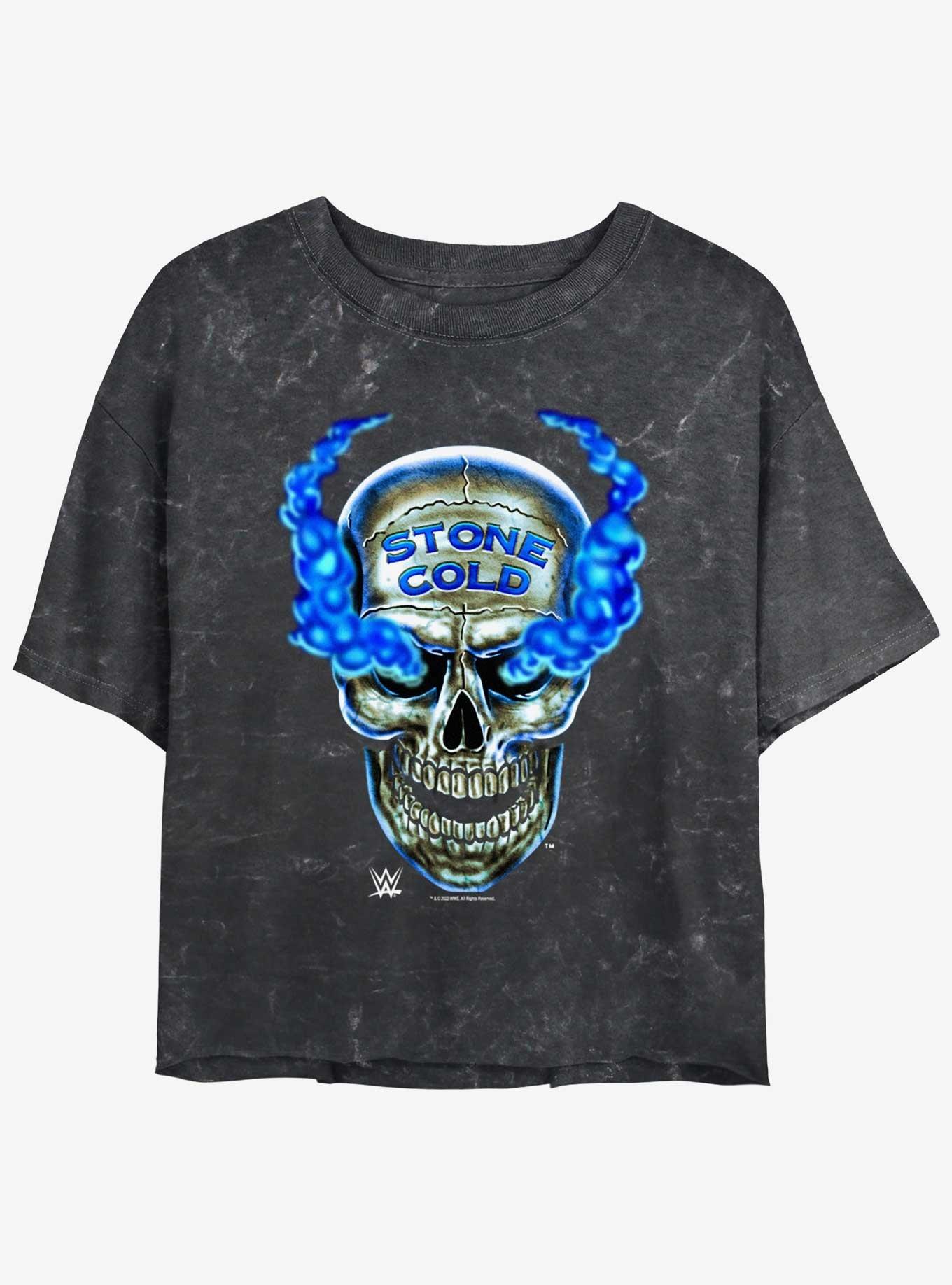 WWE Austin 316 Skull Mineral Wash Girls Crop T-Shirt, , hi-res