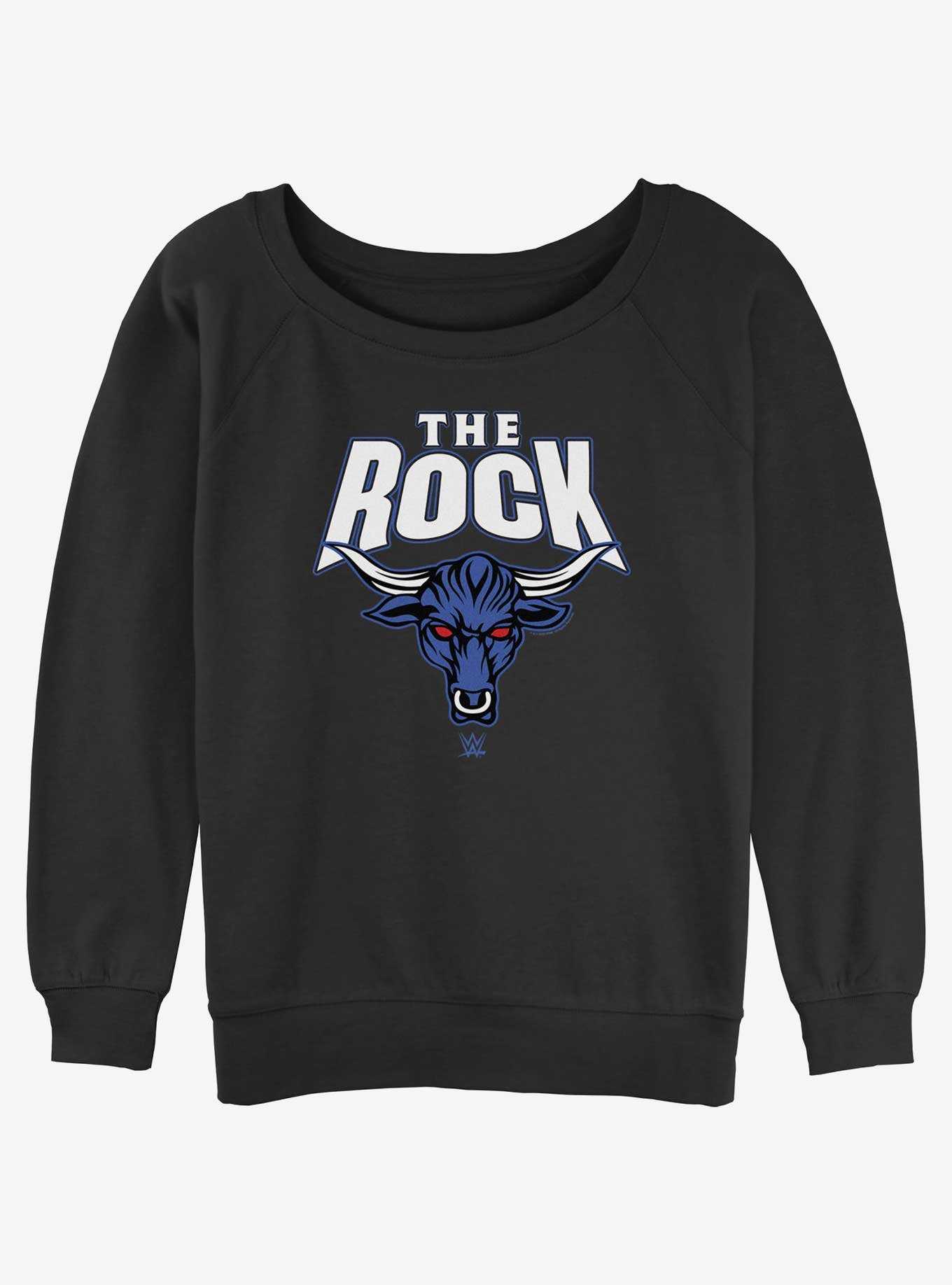 WWE The Rock Logo Girls Slouchy Sweatshirt, , hi-res