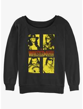 WWE WrestleMania Legends The Undertaker Ultimate Warrior Jake Thee Snake and Bret Hart Girls Slouchy Sweatshirt, , hi-res