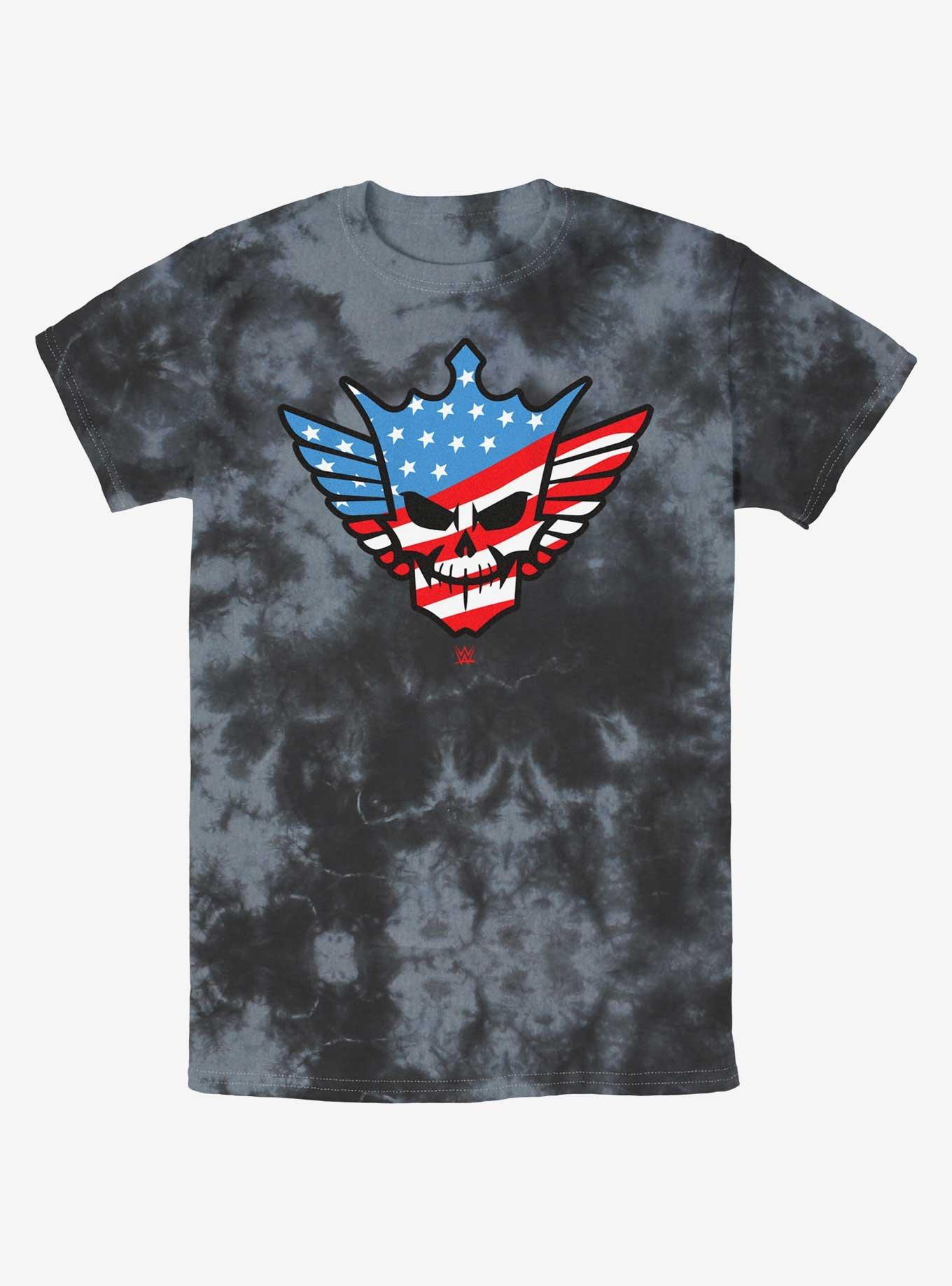 WWE Cody Rhodes American Nightmare Skull Tie-Dye T-Shirt, BLKCHAR, hi-res