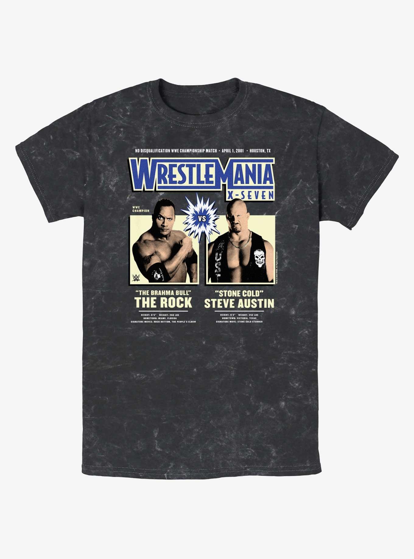 WWE WrestleMania X7 The Rock Vs Steve Austin Mineral Wash TShirt