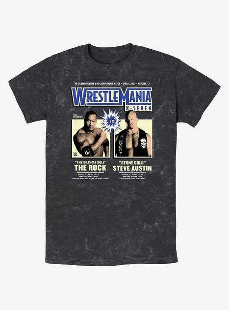 WWE WrestleMania X7 The Rock Vs Steve Austin Mineral Wash T-Shirt ...