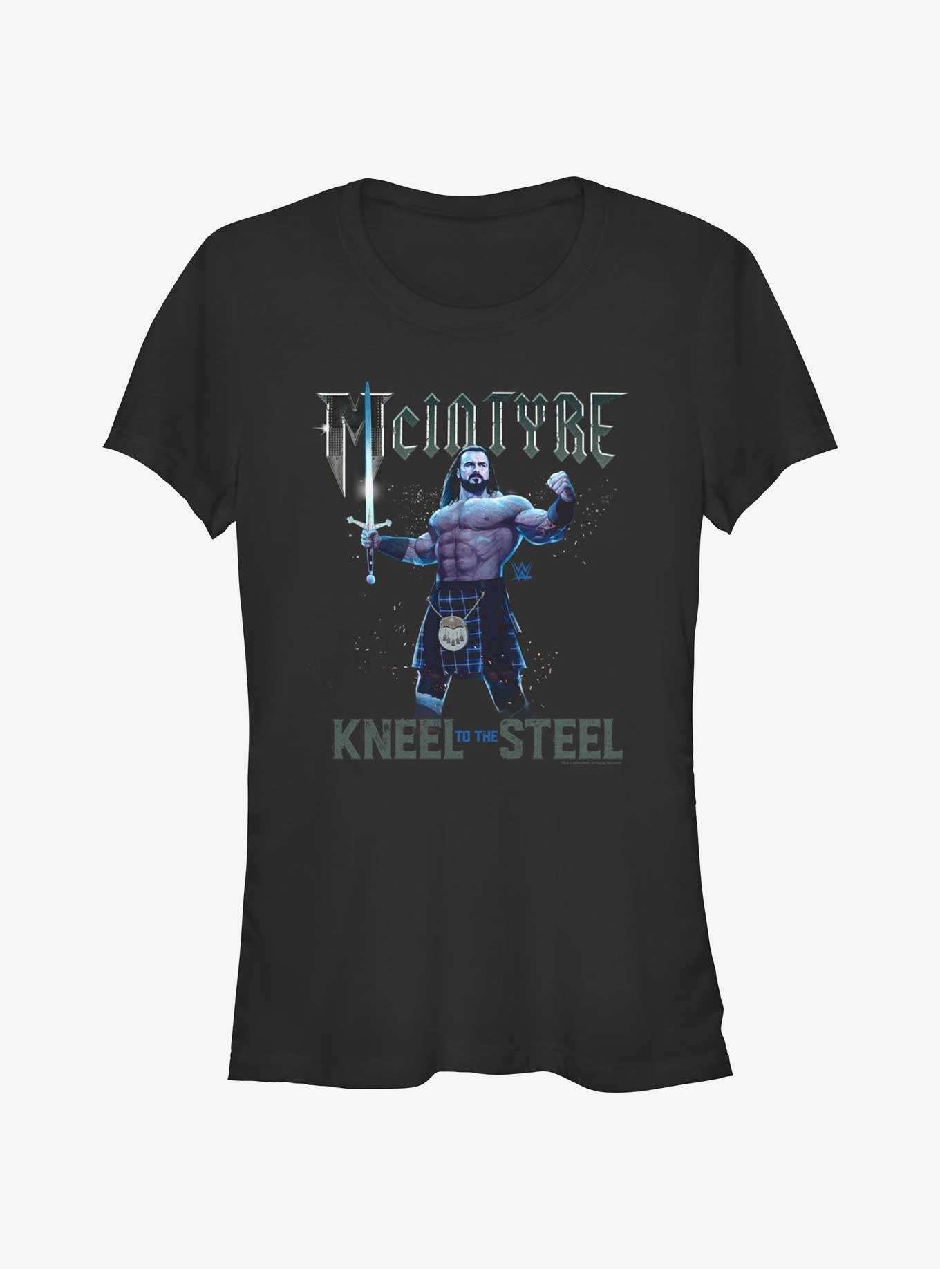 WWE Drew McIntyre Kneel To The Steel Girls T-Shirt, BLACK, hi-res