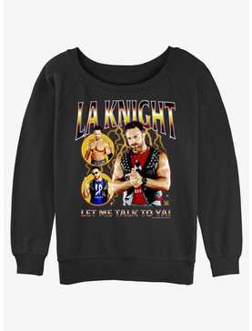 WWE LA Knight Let Me Talk To Ya Collage Girls Slouchy Sweatshirt, , hi-res