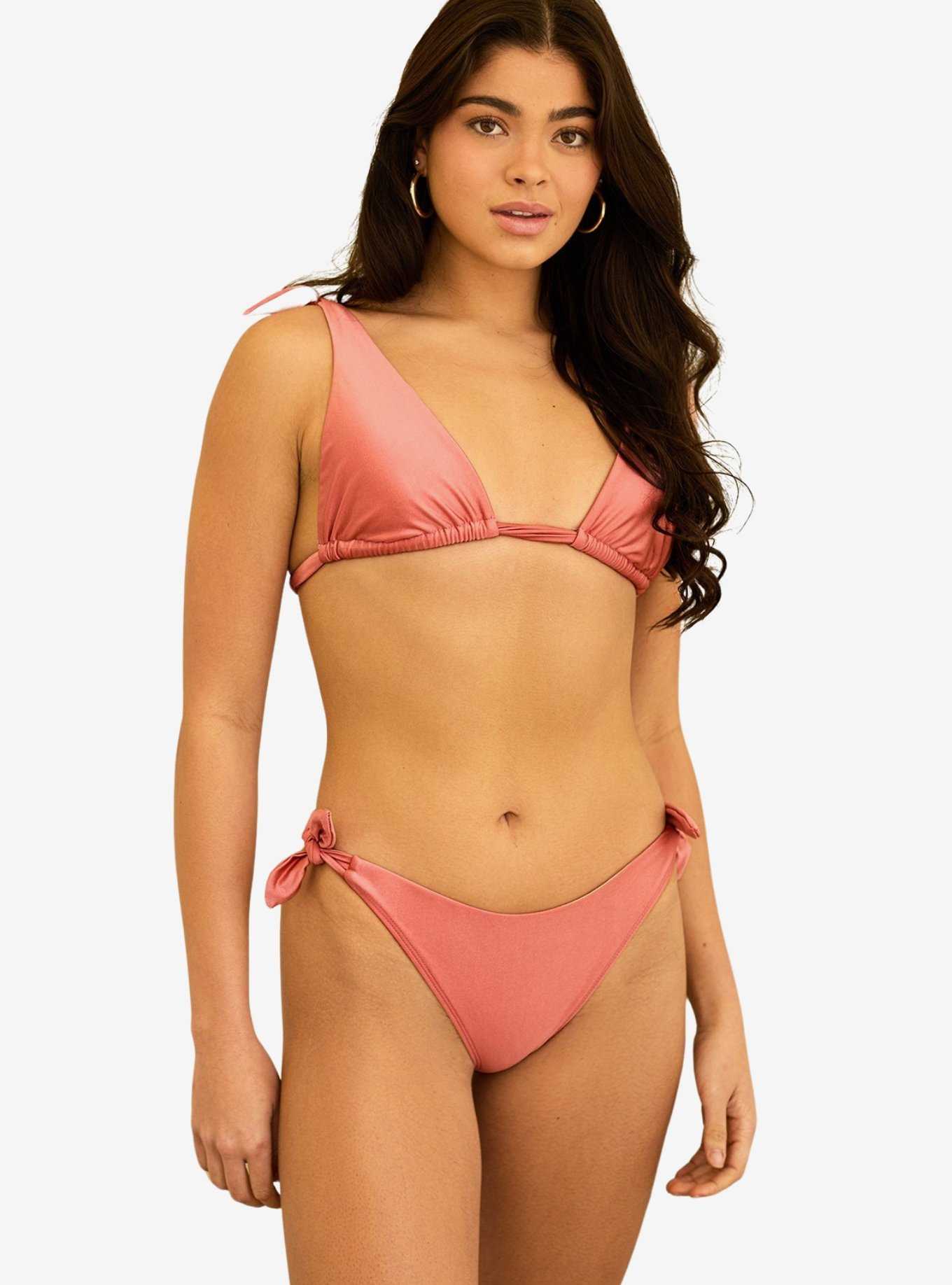 Dippin' Daisy's Lucy Side Knots Cheeky Swim Bottom Dusty Rose, , hi-res