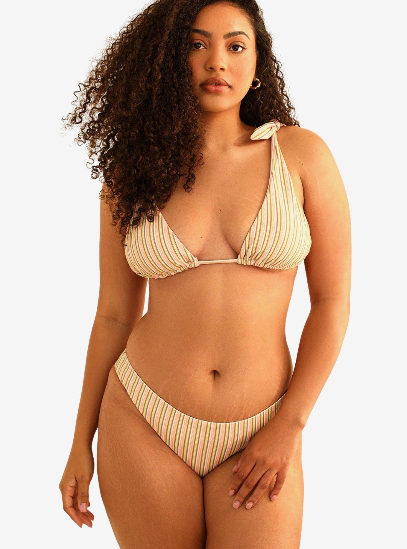 Dippin' Daisy's Lola Triangle Swim Top Nostalgia Stripe, , hi-res