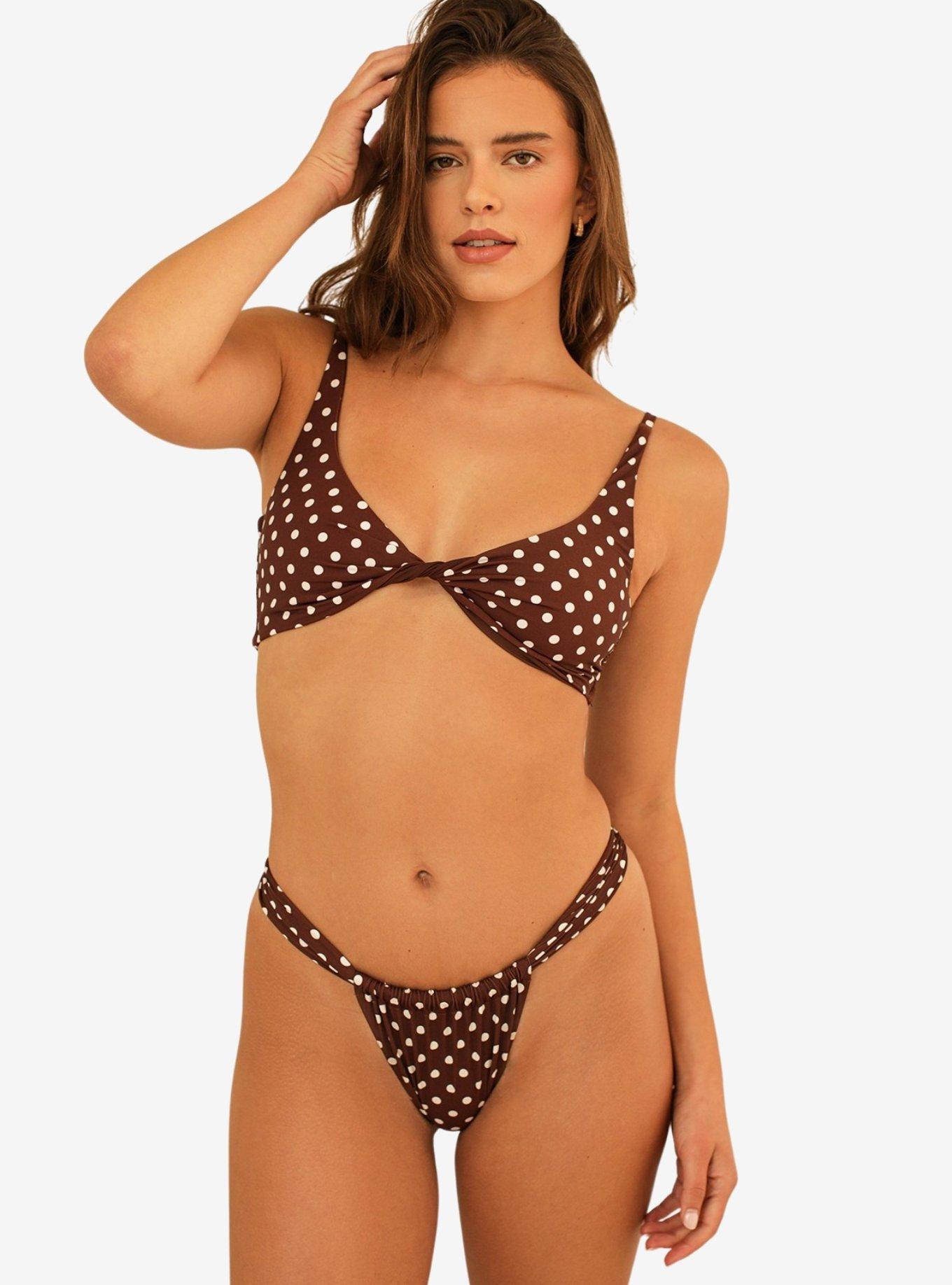 Dippin' Daisy's Mirage V-Cut Neckline Swim Top Dotted Brown, , hi-res