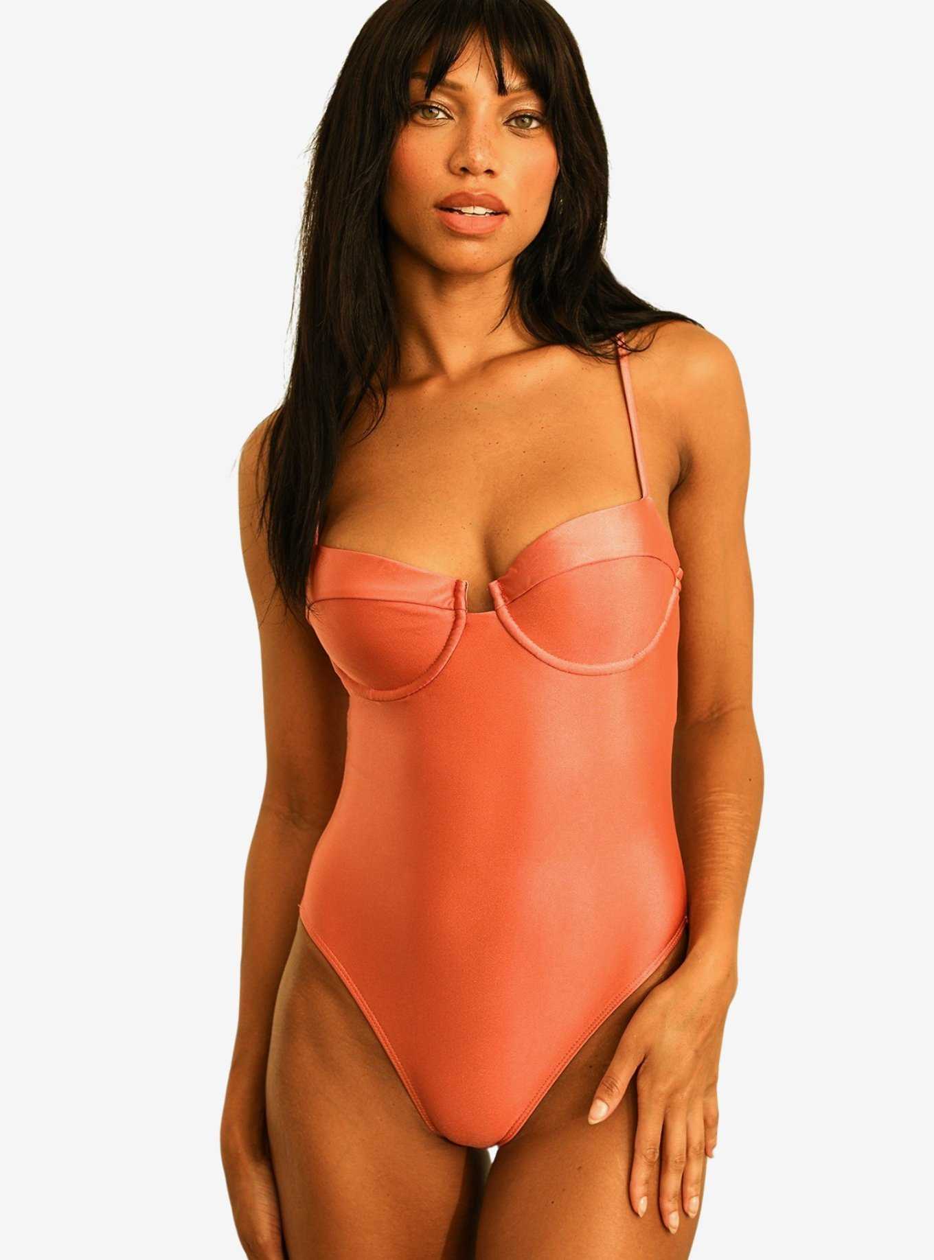 Dippin' Daisy's Saltwater Thigh High Swim One Piece Dusty Rose, , hi-res