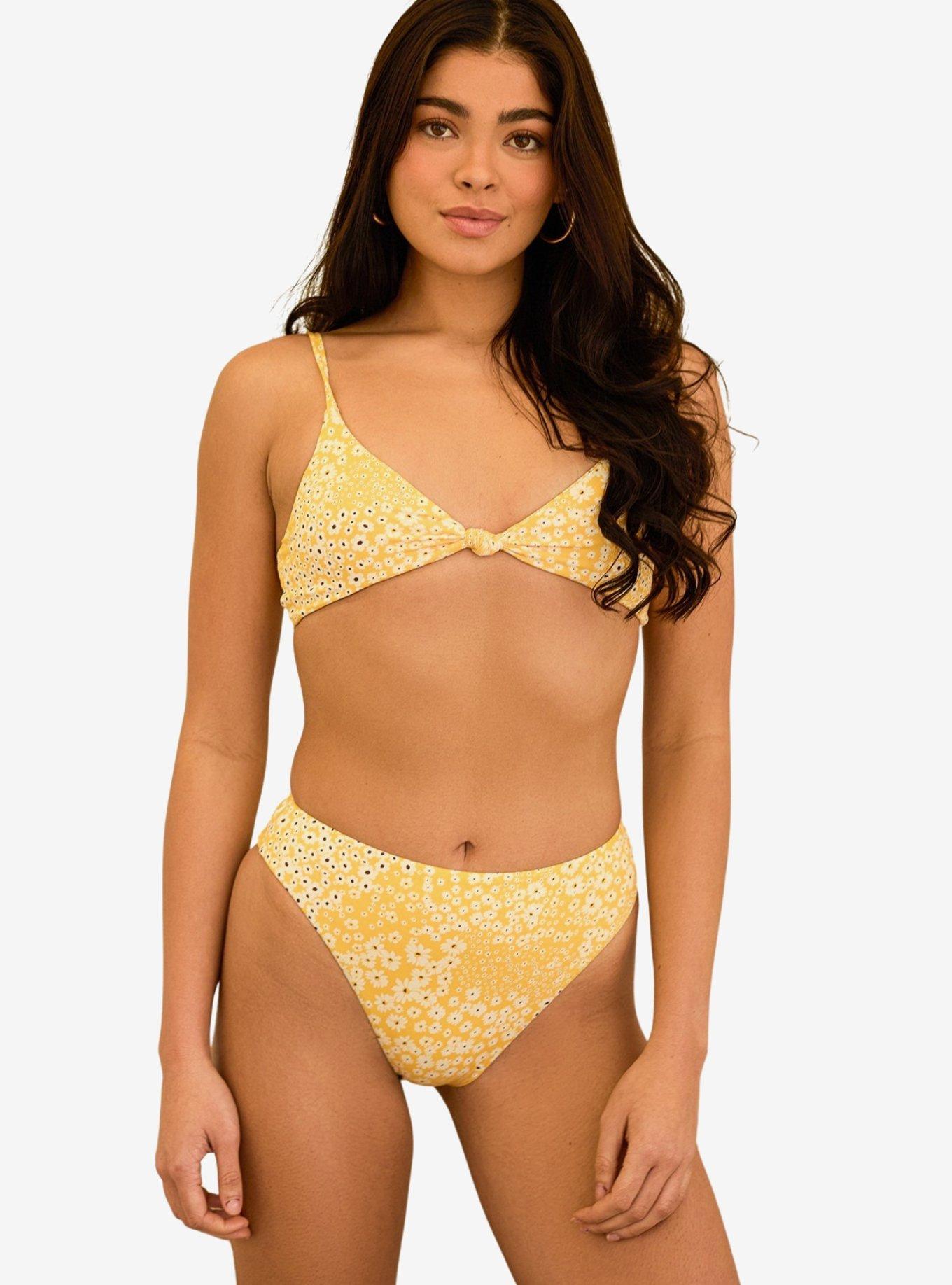 Dippin' Daisy's Seashore High Waist Cheeky Swim Bottom Golden Ditsy, , hi-res