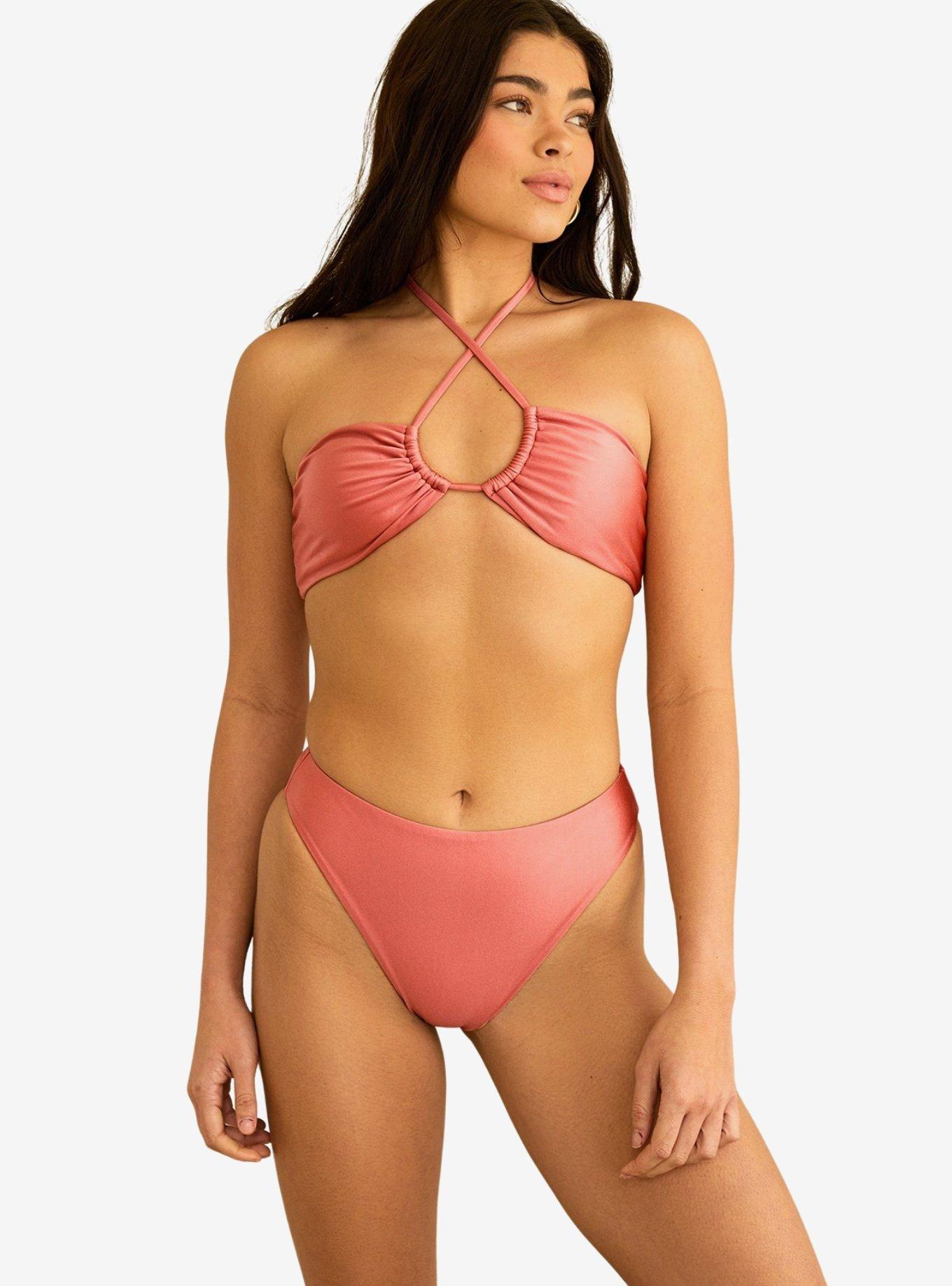 Dippin' Daisy's Amalfi String Tie Bandeau Swim Top Dusty Rose, , hi-res