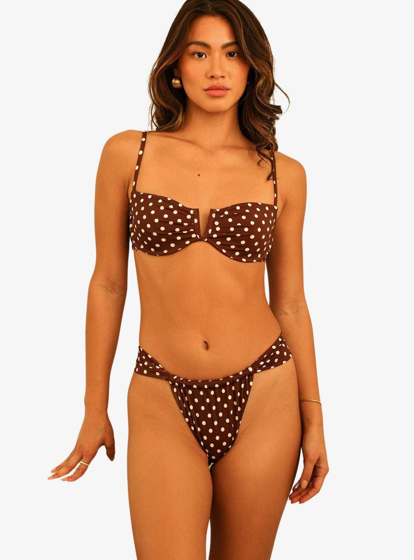 Dippin' Daisy's Diana Underwire Swim Top Dotted Brown, , hi-res